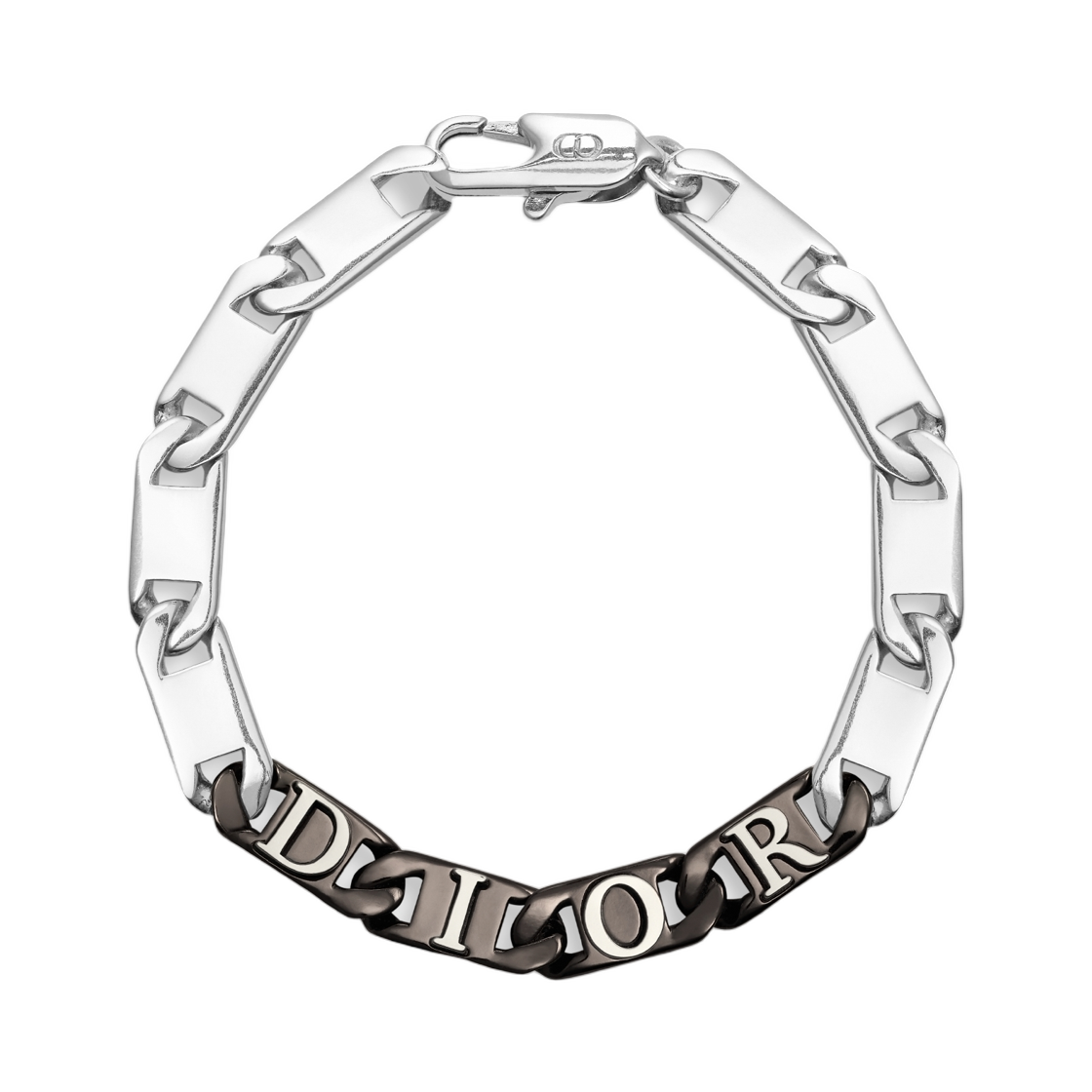 디올 콘트라스트 체인 링크 브레이슬릿 실버 루테늄 피니쉬 브래스(Dior Contrast Chain Link Bracelet Silver Ruthenium Finish Brass)