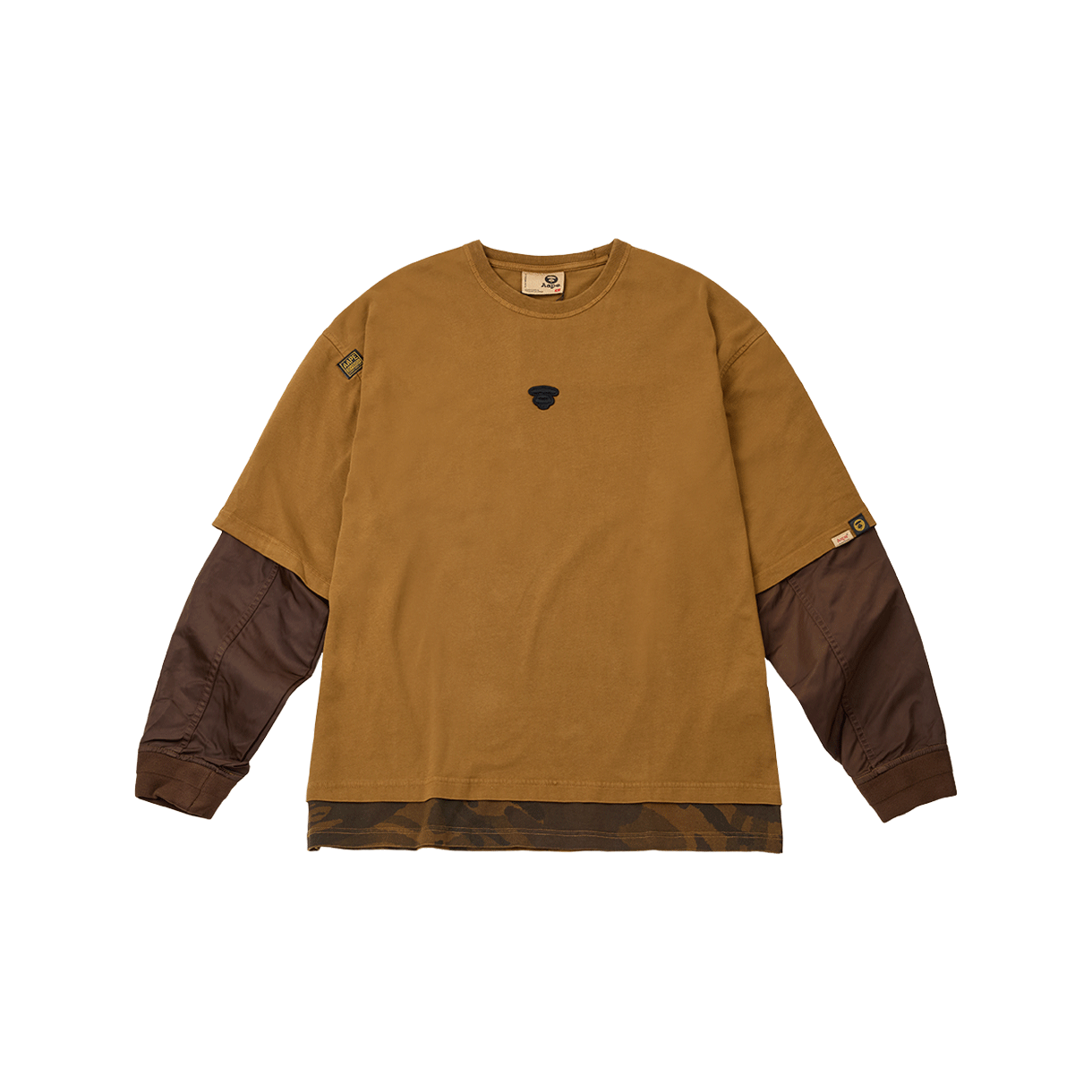 에이프 팬시 메인 롱 티 라이트 브라운 - 25FW(AAPE Fancy Main Long Tee Light Brown - 25FW)