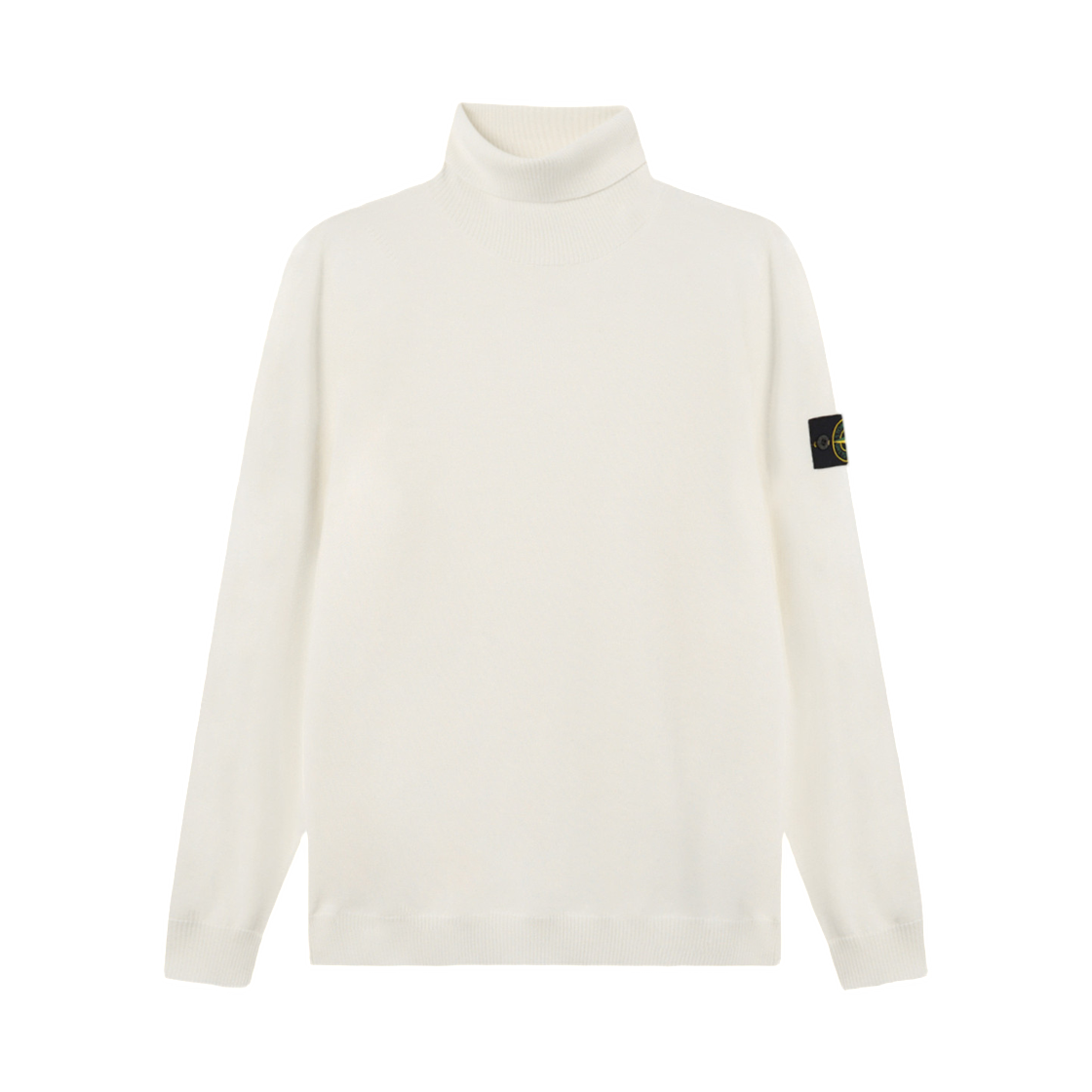 K2S1551000-25S00C4-V0093 Stone Island 5100025 Light RWS Pure Wool Turtleneck Jumper with Ribbed Trims Ivory - 25FW
