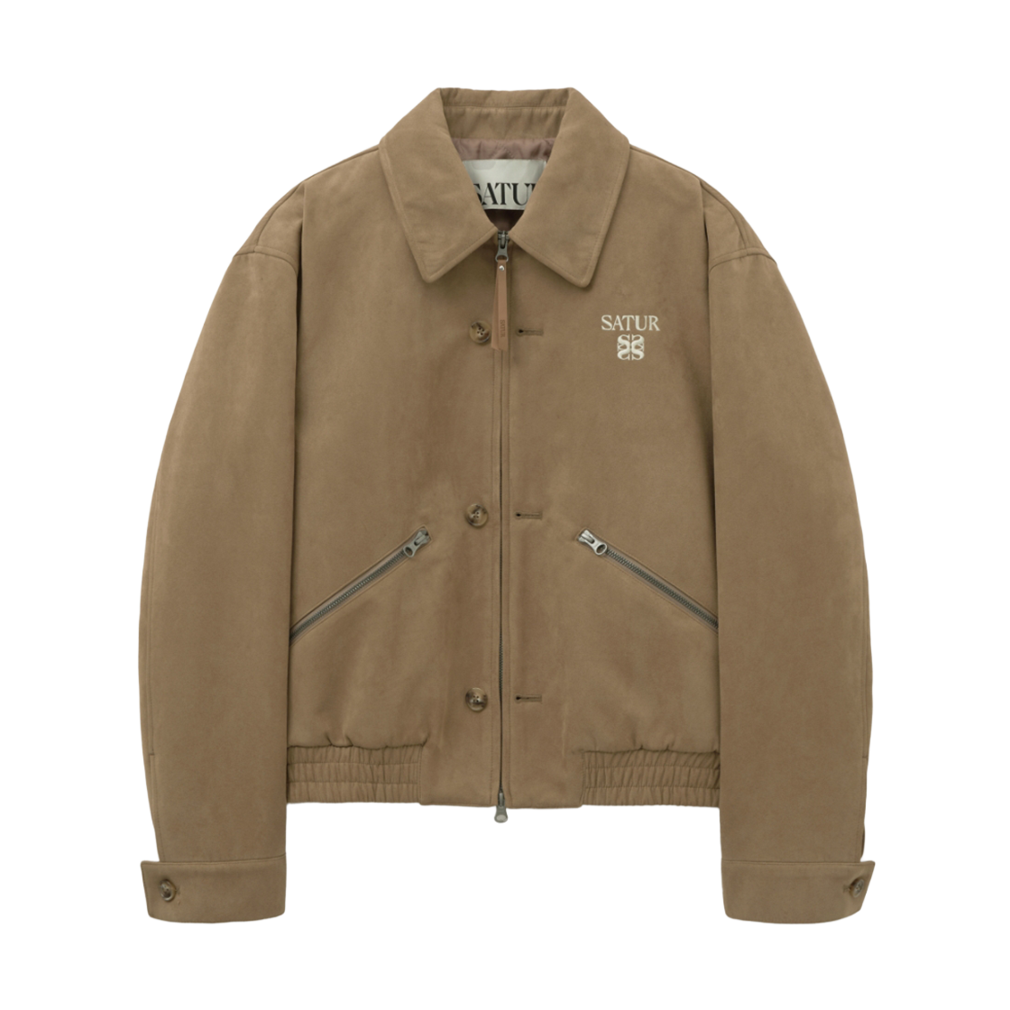SA253MJP03BGE0 SATUR Teo Faux Suede Short Jacket Beige