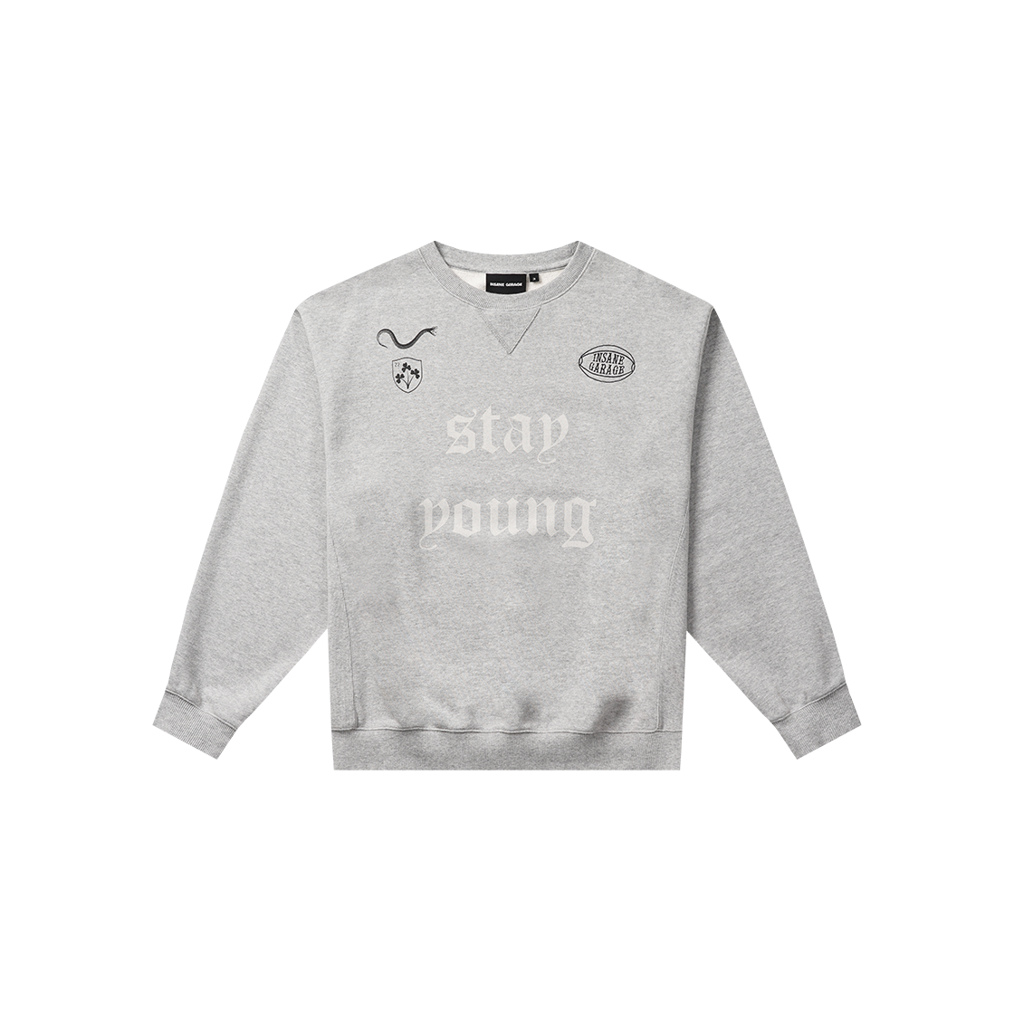 인세인개러지 인세인 그래픽 스웻 셔츠 - 멜란지 그레이(INSANE GARAGE Insane Graphic Sweat Shirt_Melange Gray)
