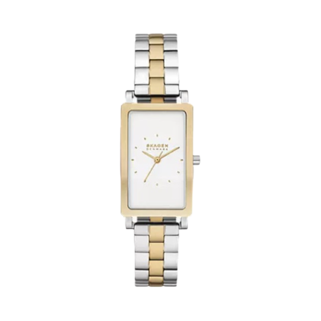 스카겐 하겐 릴리 쿼츠 쓰리핸드 43mm 화이트 스테인리스 스틸 골드(Skagen Hagen Lille Quartz Three-Hand 43mm White Stainless Steel Gold)