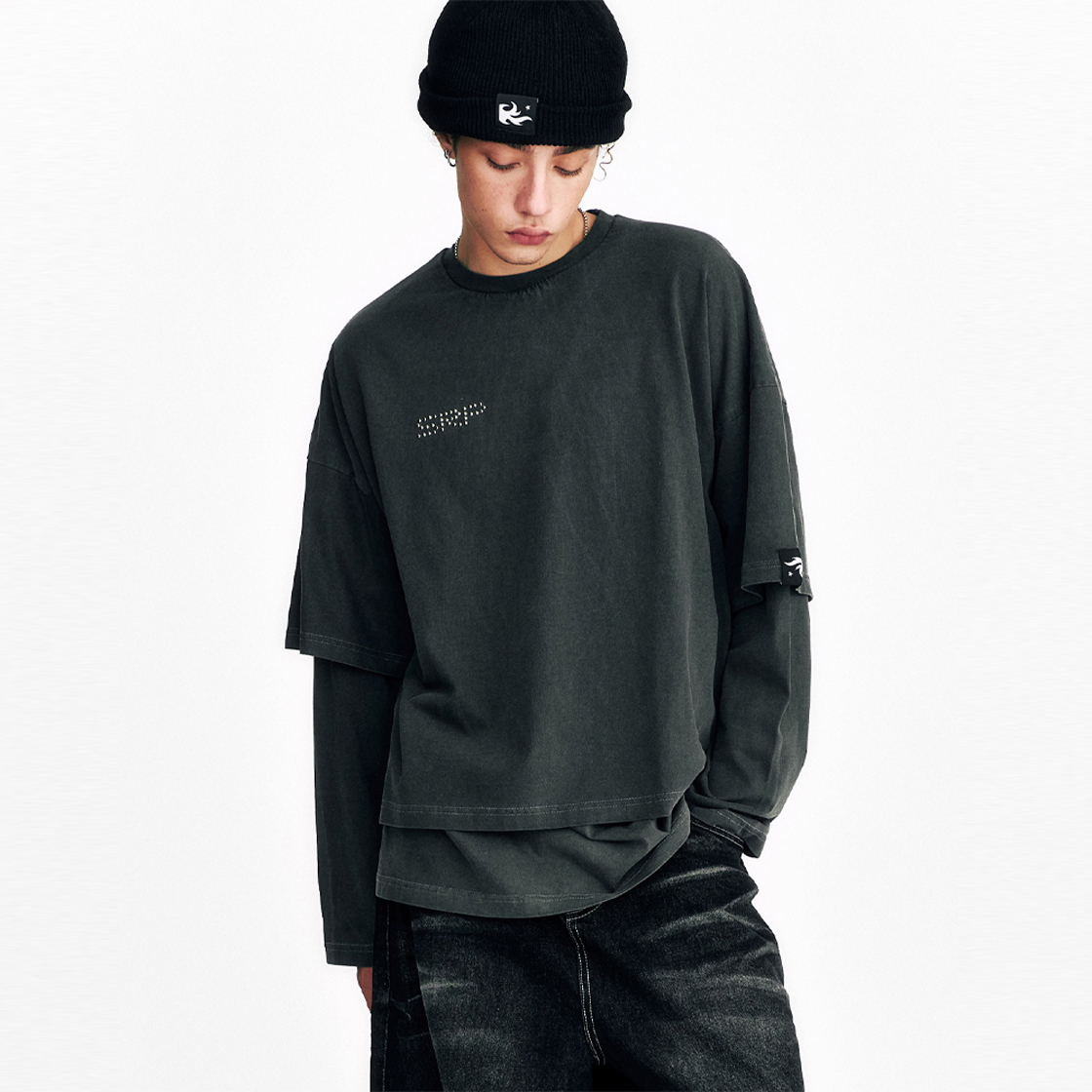 쎄르페 플레임 스타 레이어드 긴팔 티셔츠 피그먼트 차콜(SSERPE Flame Star Layered Long Sleeve T Pigment Charcoal) - 3