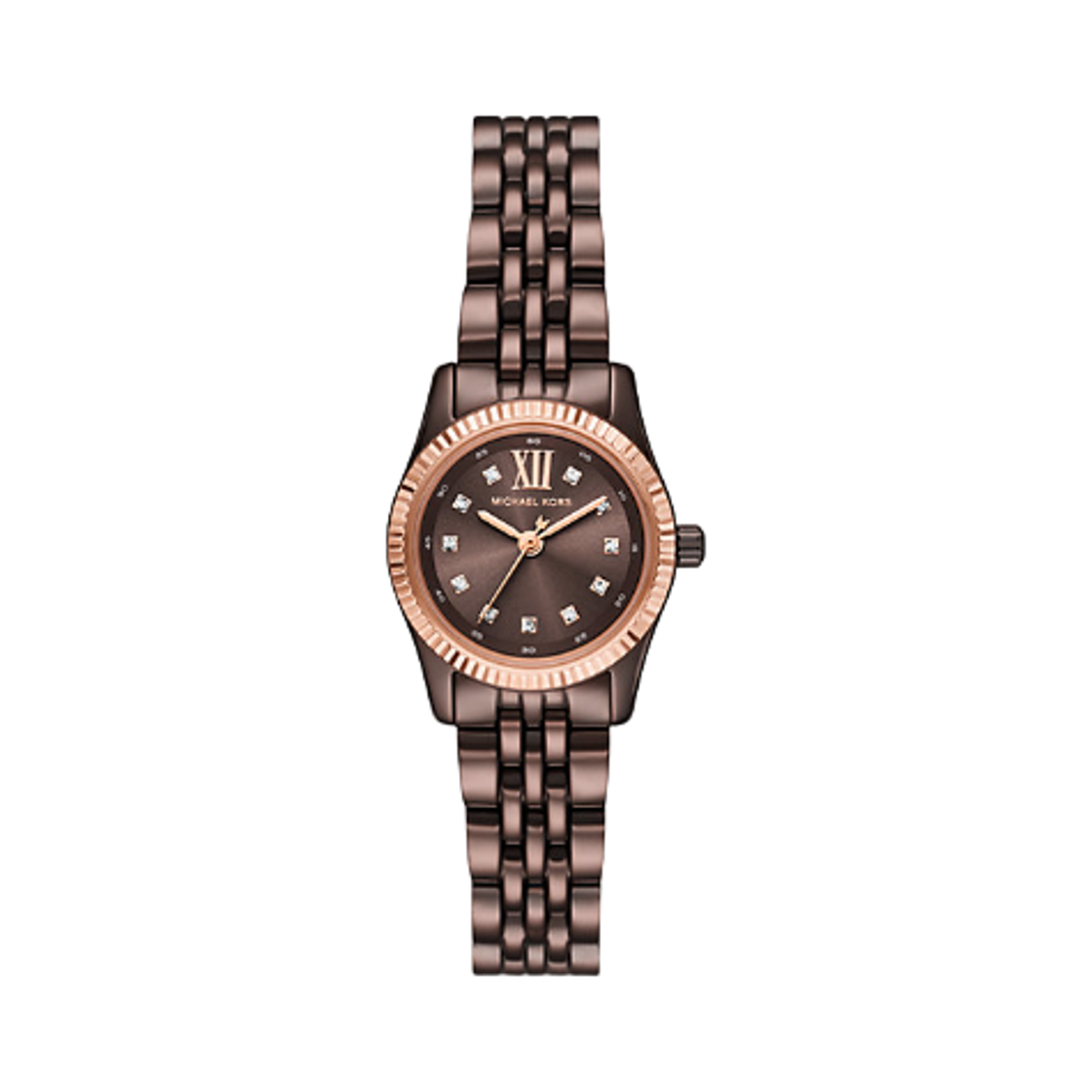 MK4844 (W) Michael Kors Petite Lexington Pave Quartz Three-Hand 26mm Stainless Steel Chocolate