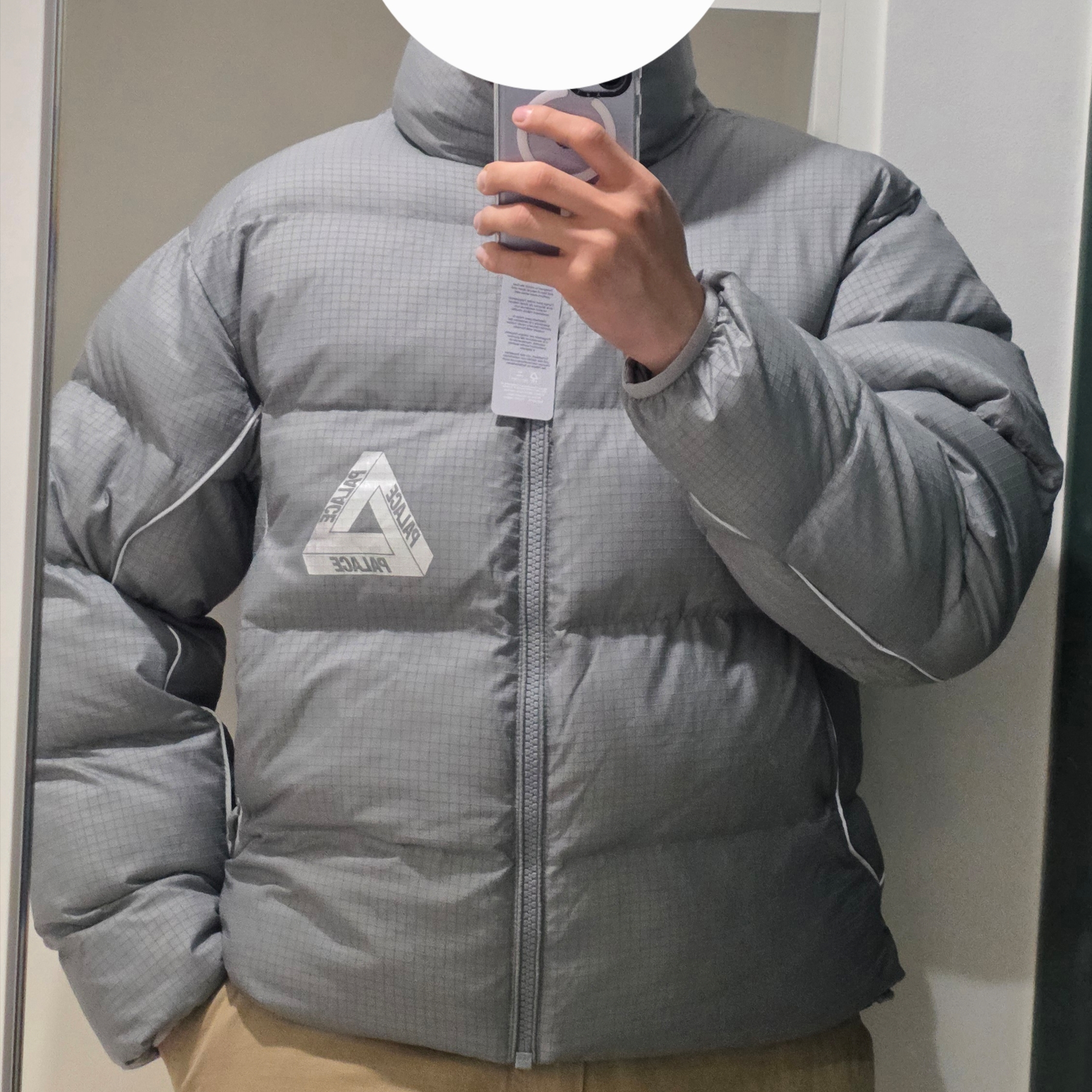 Palace Ripstop Puffa Grey - 25FW 착용 스타일 - 2