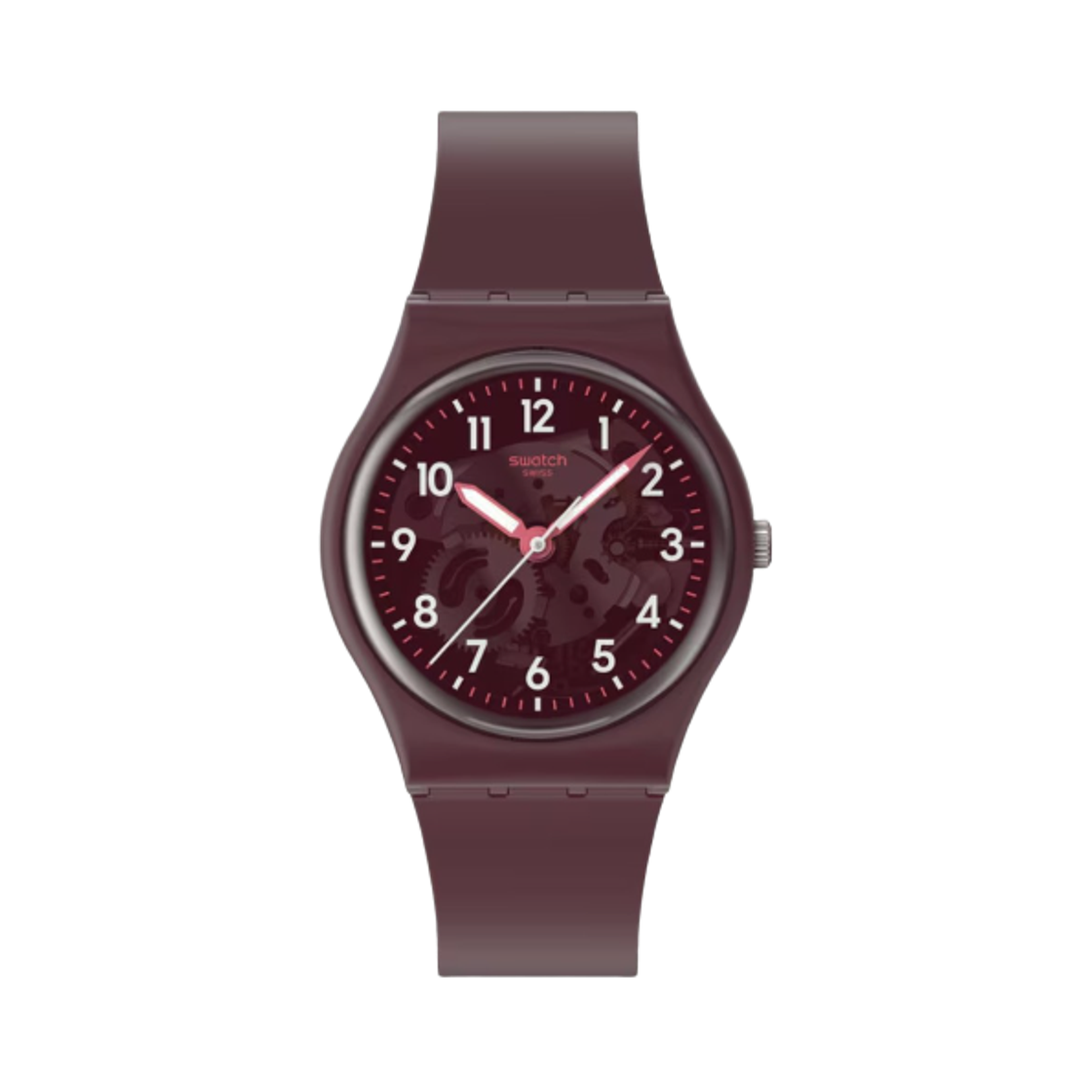 SO28R115 Swatch Thru The Crown Glass 34mm Quartz Red