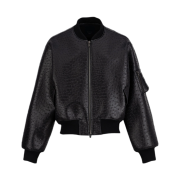 Undermycar Ostrich Effect Vegan Leather MA-1 Black