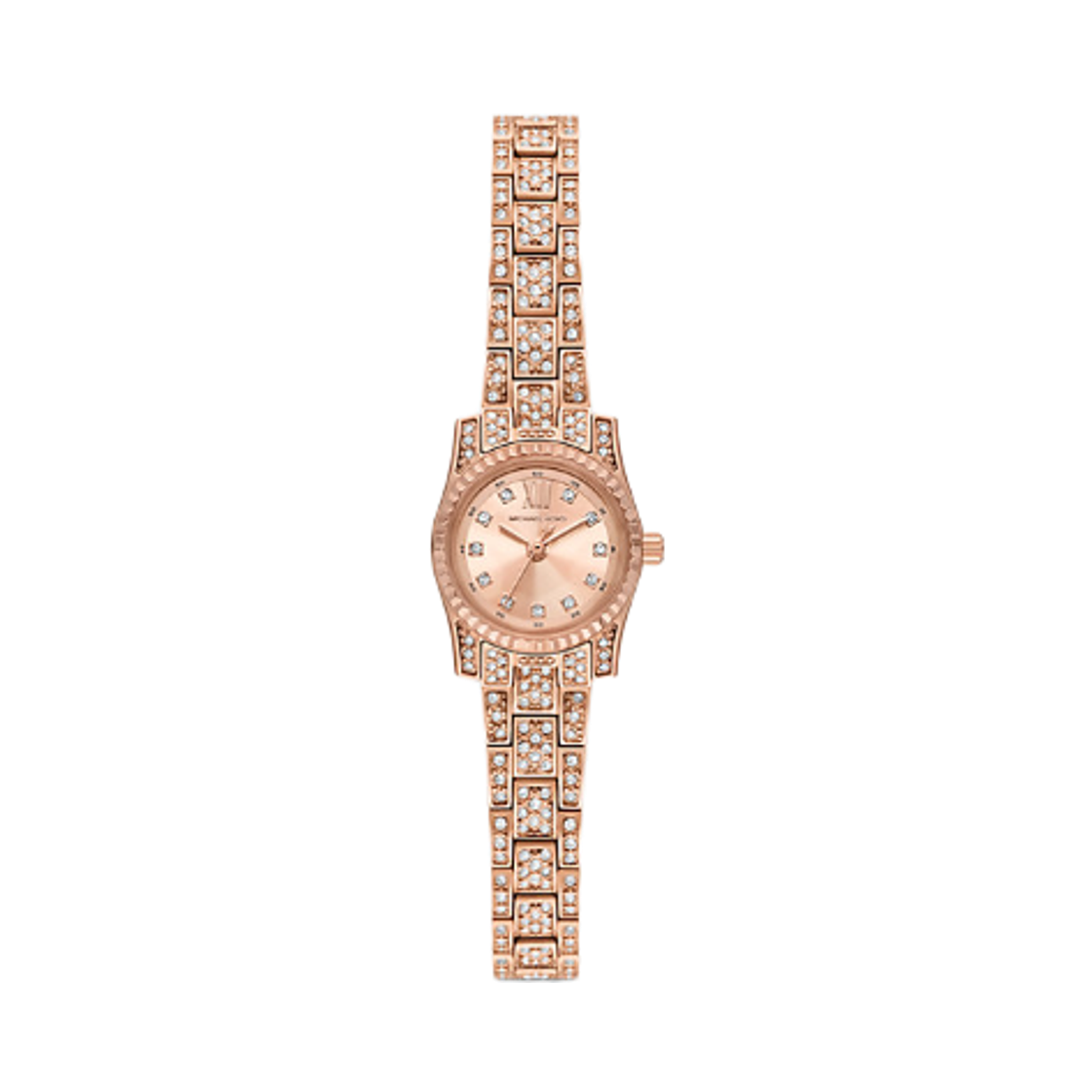 MK4863 (W) Michael Kors Mini Lexington Pave Quartz Three-Hand 19mm Stainless Steel Rose Gold