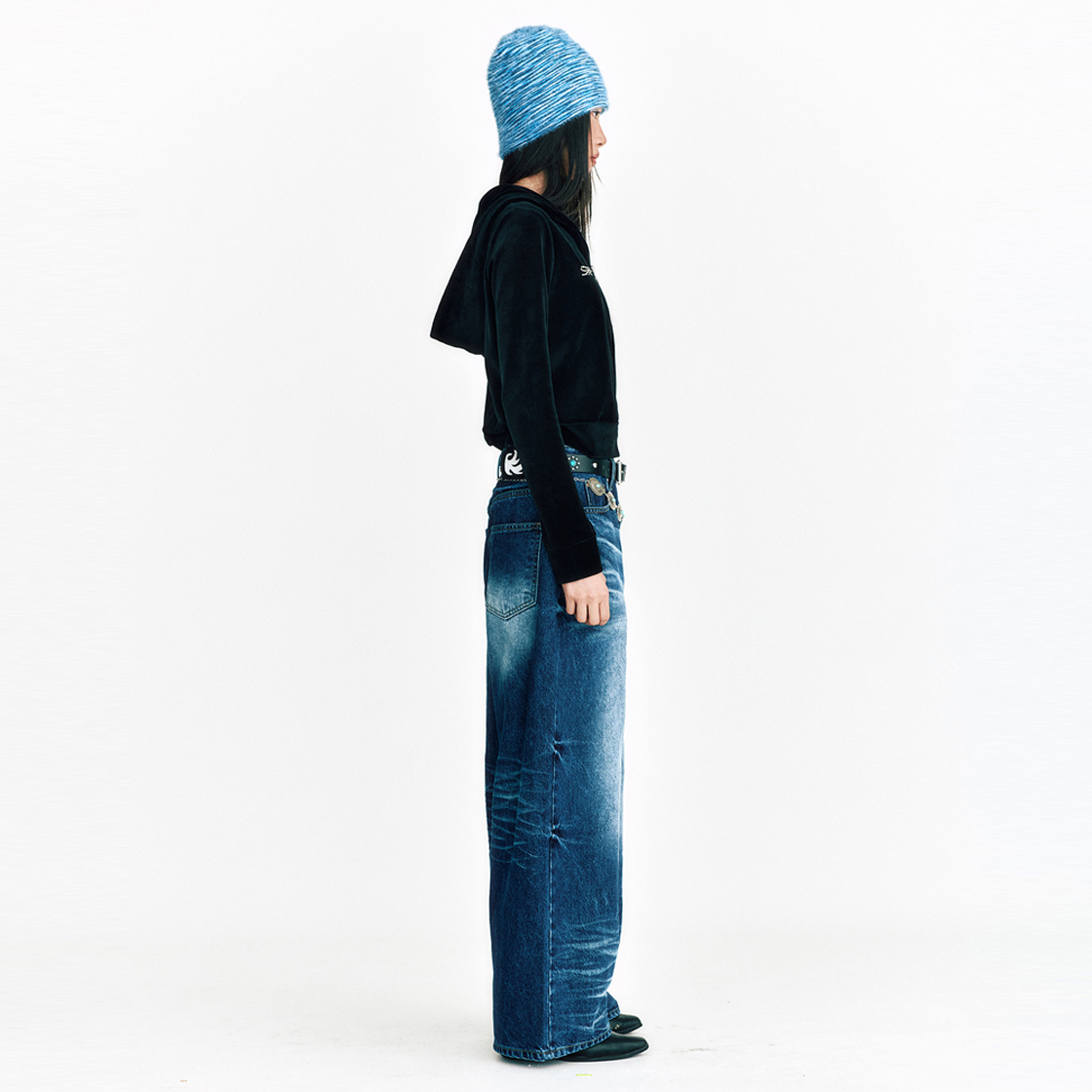 쎄르페 스태리 나이트 워시드 와이드 데님팬츠 블루(SSERPE Starry Night Washed Wide Denim Pants Blue) - 6