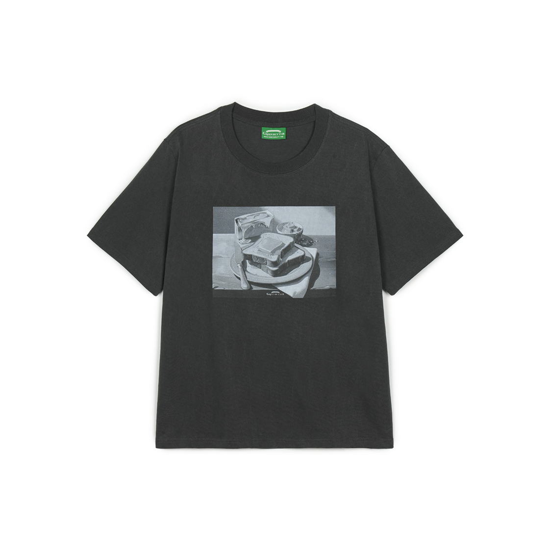 P0000BER Greenbutter Melted Butter Pigment Tee Charcoal