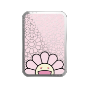 Casetify x Murakami Takashi Smile Pink Snappy Magsafe Mirror Cardholder Stand Silver