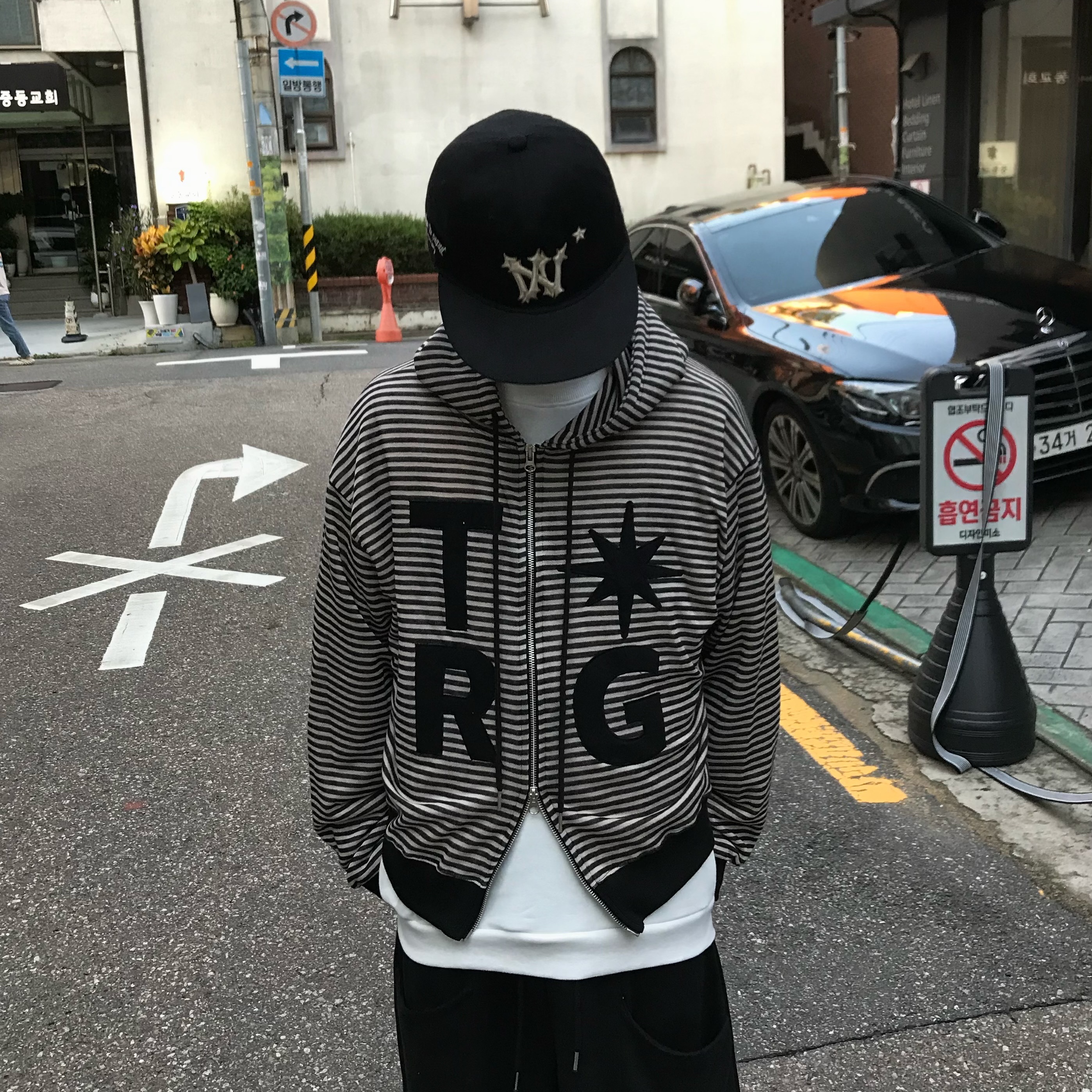 Aoiro 6-Panel Bone A/N Cap Black 착용 스타일 - 5