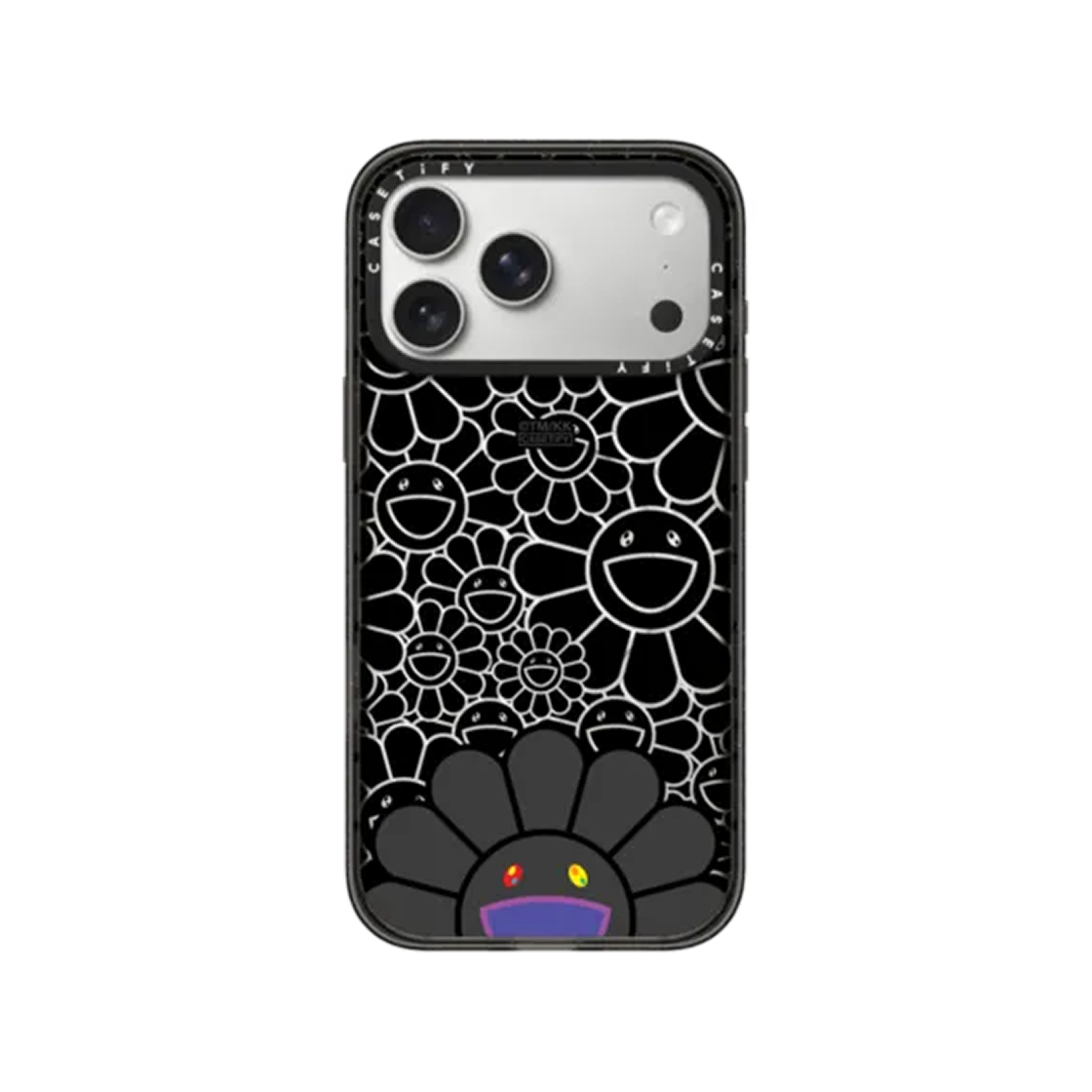 케이스티파이 x 무라카미 타카시 아이폰 스마일 블랙 폰 맥세이프 임팩트 케이스 블랙(Casetify x Murakami Takashi iPhone Smile Black Phone Magsafe Impact Case Black)