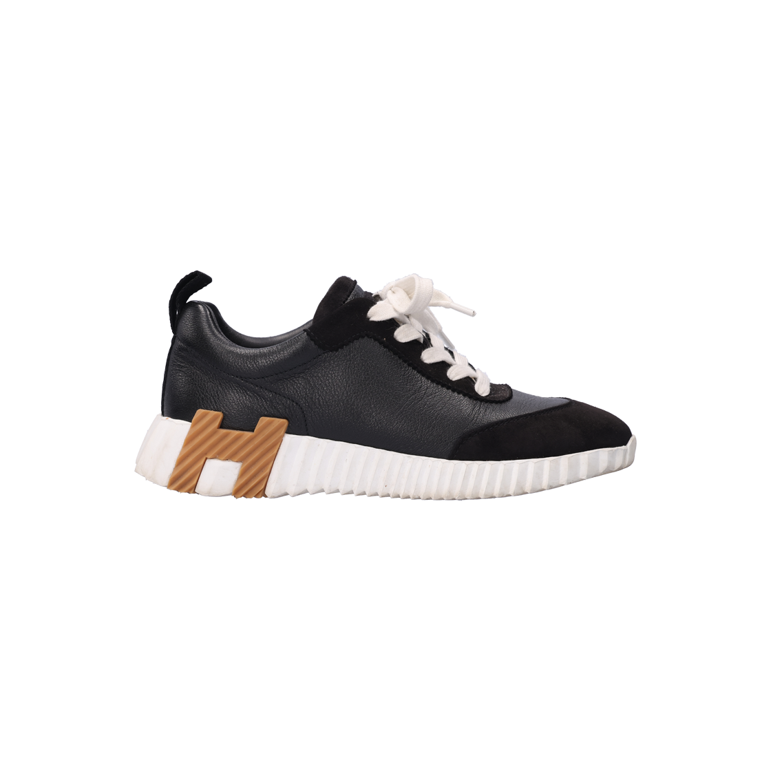 ITPRM5AQR3IC Hermes Bouncing Sneakers in Suede Goat Leather Noir Size 35.5
