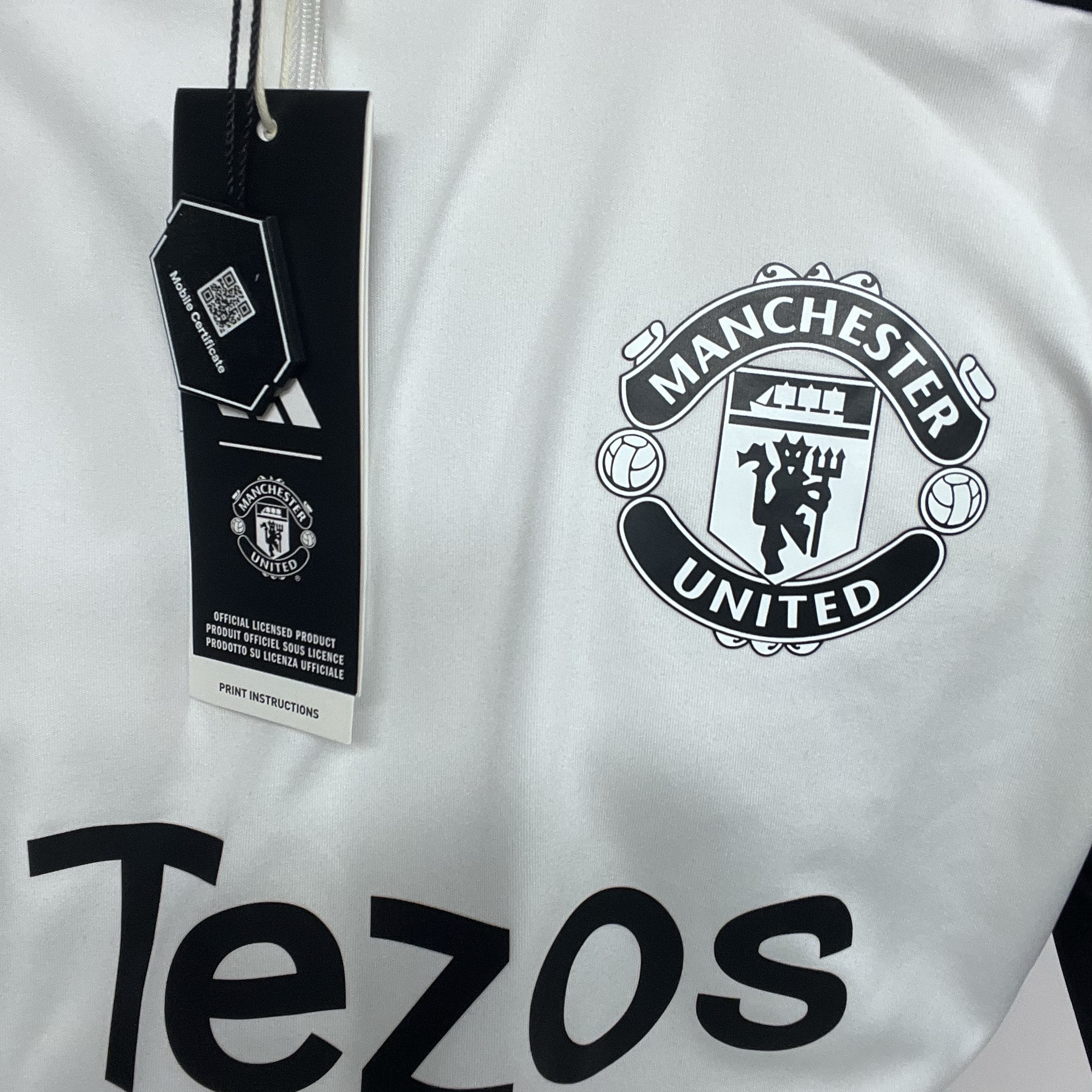 Adidas Manchester United Tiro 24 Training Top Off White Black - KR Sizing 착용 스타일