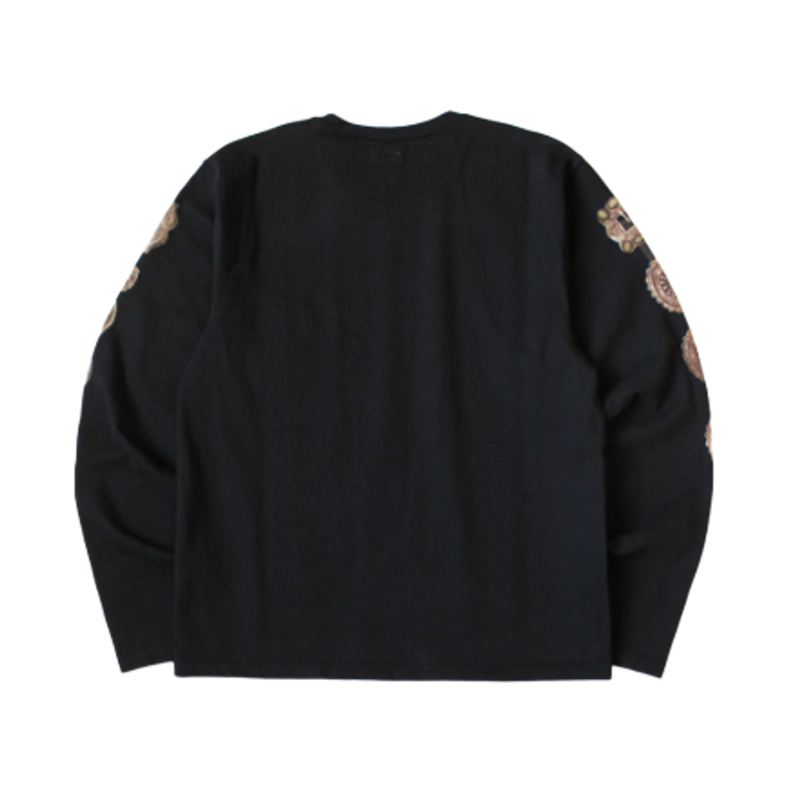 캐피탈 16/컷팅 코튼 시팅 크루 포셀론 콘초 벨트 슬리브 티셔츠 블랙(Kapital 16/Cutting Cotton Sheeting Crew Pocelon Concho Belt Sleeve T-Shirt Black) - 2