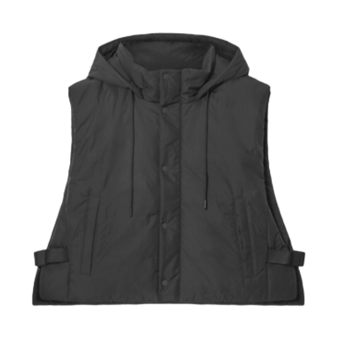 1194031001 COS Buckled Side Padded Hooded Gilet Black
