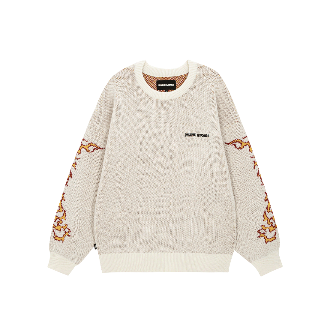 인세인개러지 인세인 플레임 자카드 니트 풀오버 - 아이보리(INSANE GARAGE Insane Flame Jacquard Knit Pullover_Ivory)
