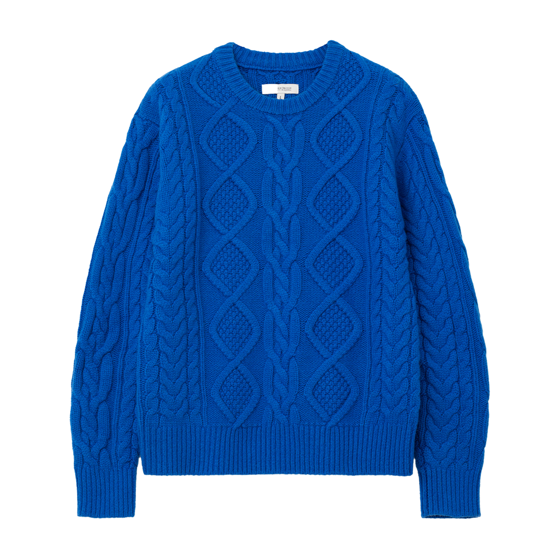 UB2599PO220MBL Uniform Bridge Cable Crew Neck Knit Blue