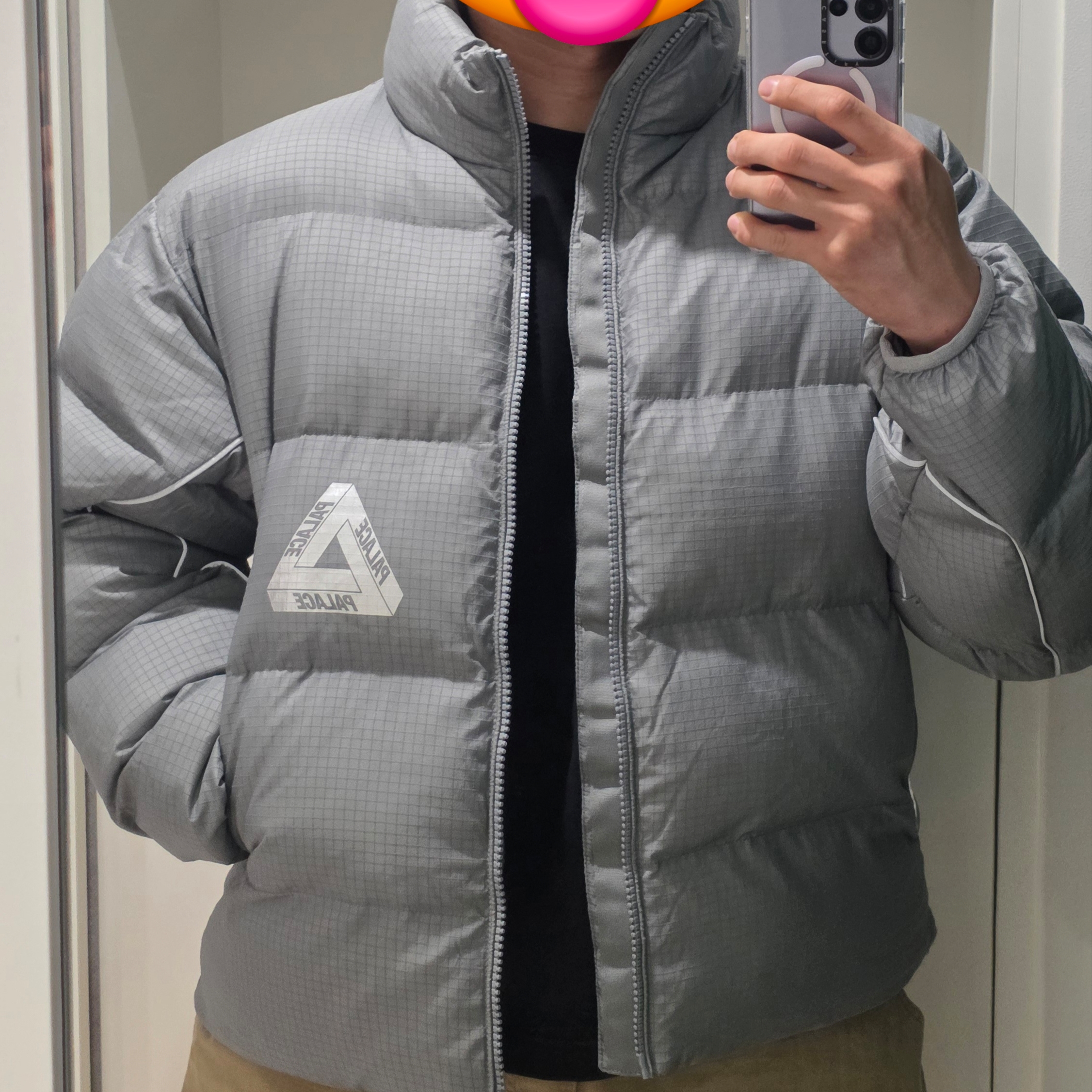 Palace Ripstop Puffa Grey - 25FW 착용 스타일 - 1