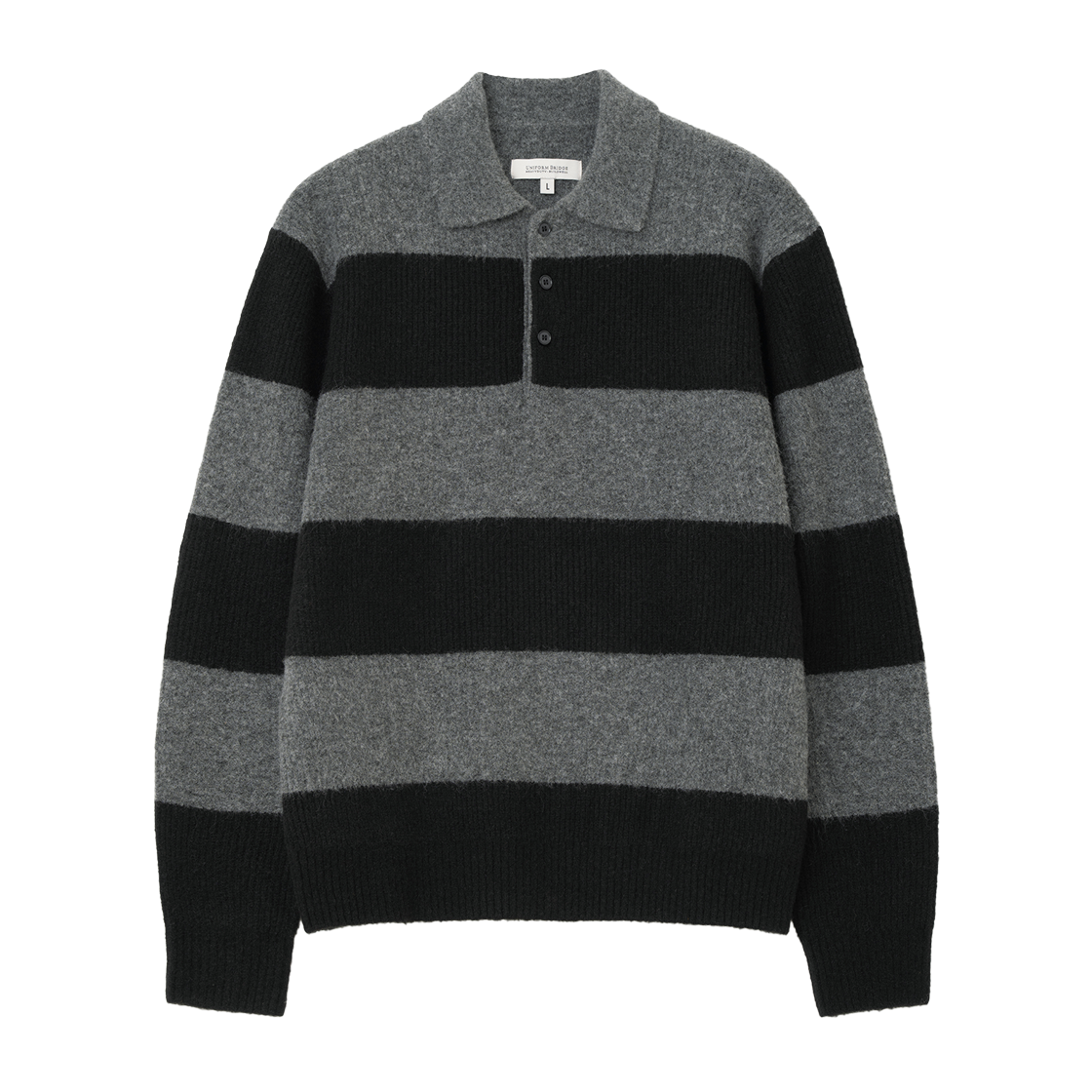 UB2599PO226MBB Uniform Bridge Collar Rugby Knit Black