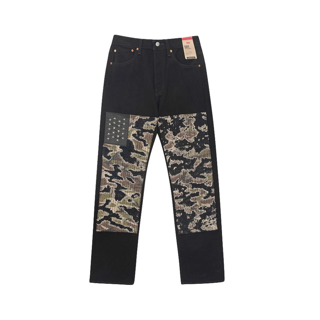 IGLEVIS1 INSANE GARAGE Camo Us Flag Embroidered Levi'S 501_Black