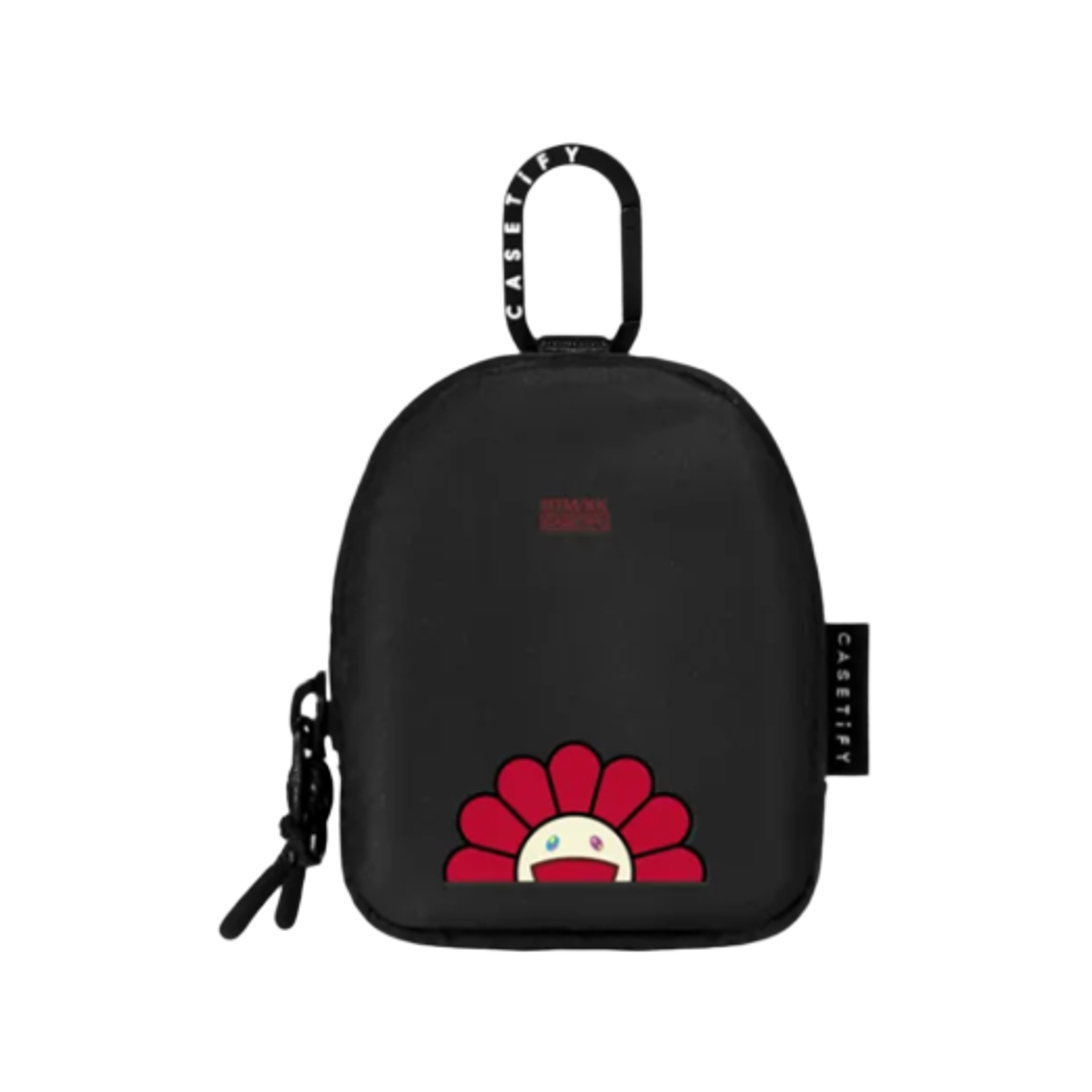 케이스티파이 x 무라카미 타카시 스마일 레드 이어버즈 파우치 블랙(Casetify x Murakami Takashi Smile Red Earbuds Pouch Black) - 1