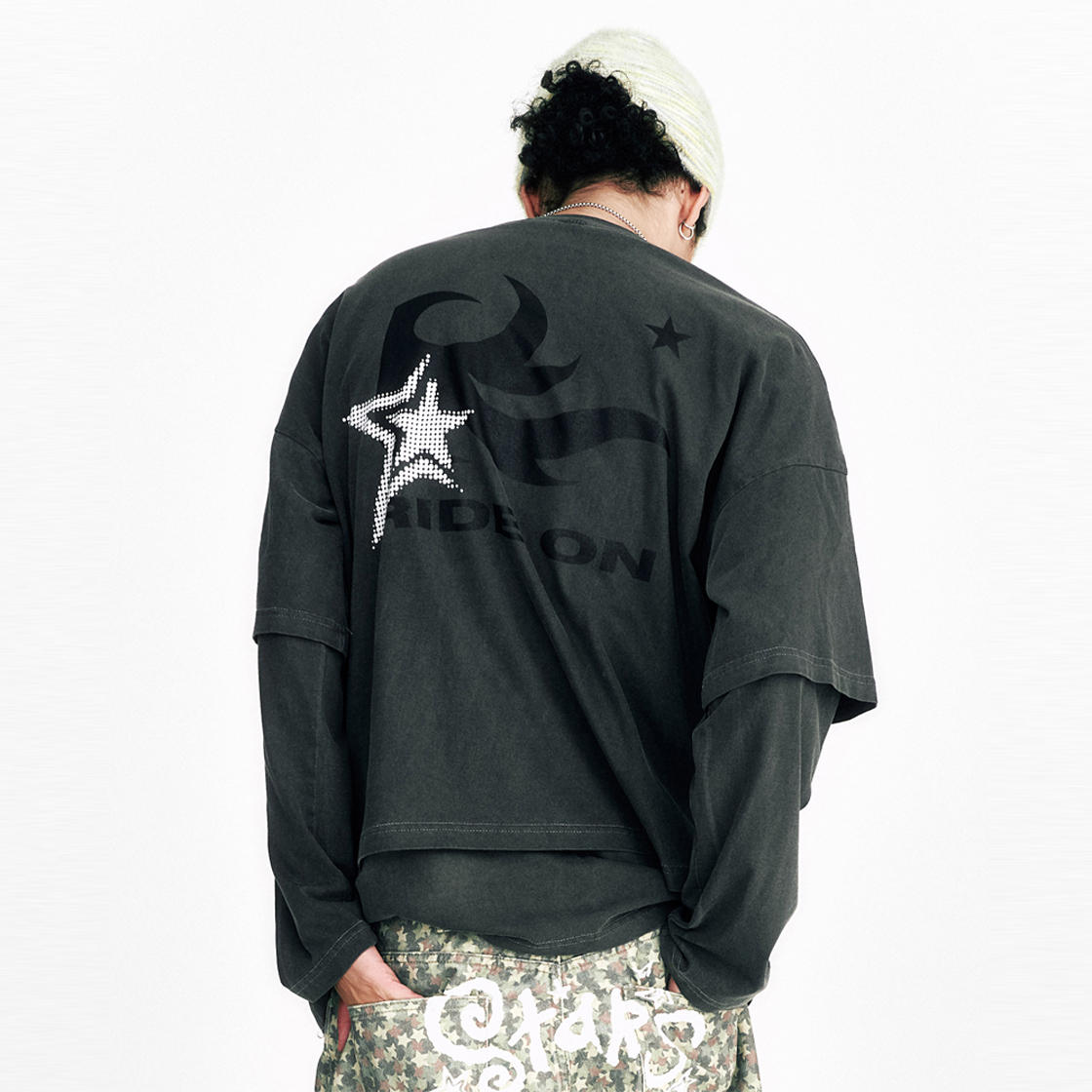 쎄르페 플레임 스타 레이어드 긴팔 티셔츠 피그먼트 차콜(SSERPE Flame Star Layered Long Sleeve T Pigment Charcoal) - 2