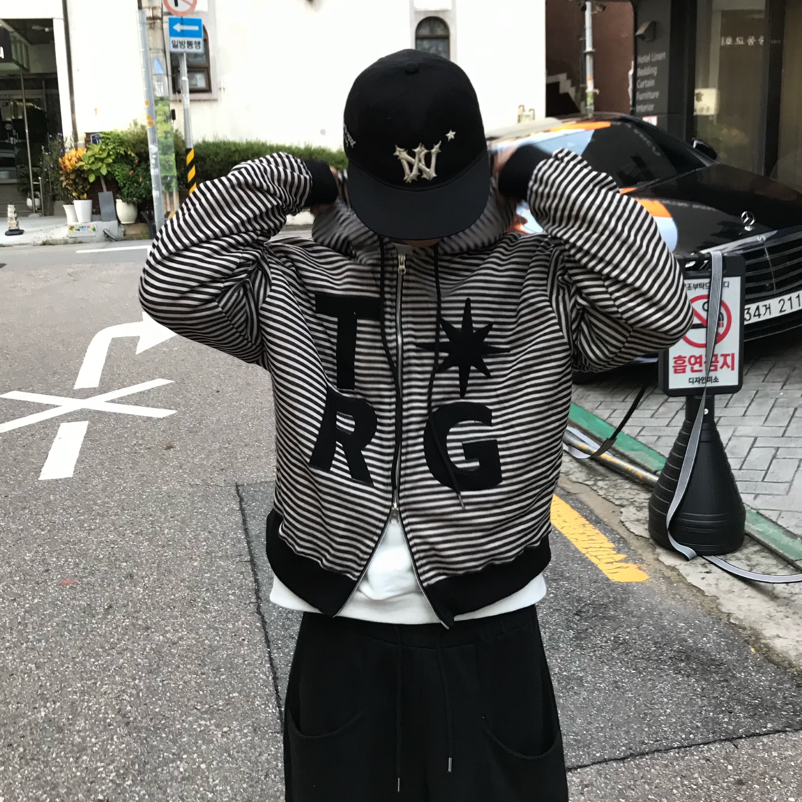 Aoiro 6-Panel Bone A/N Cap Black 착용 스타일 - 6