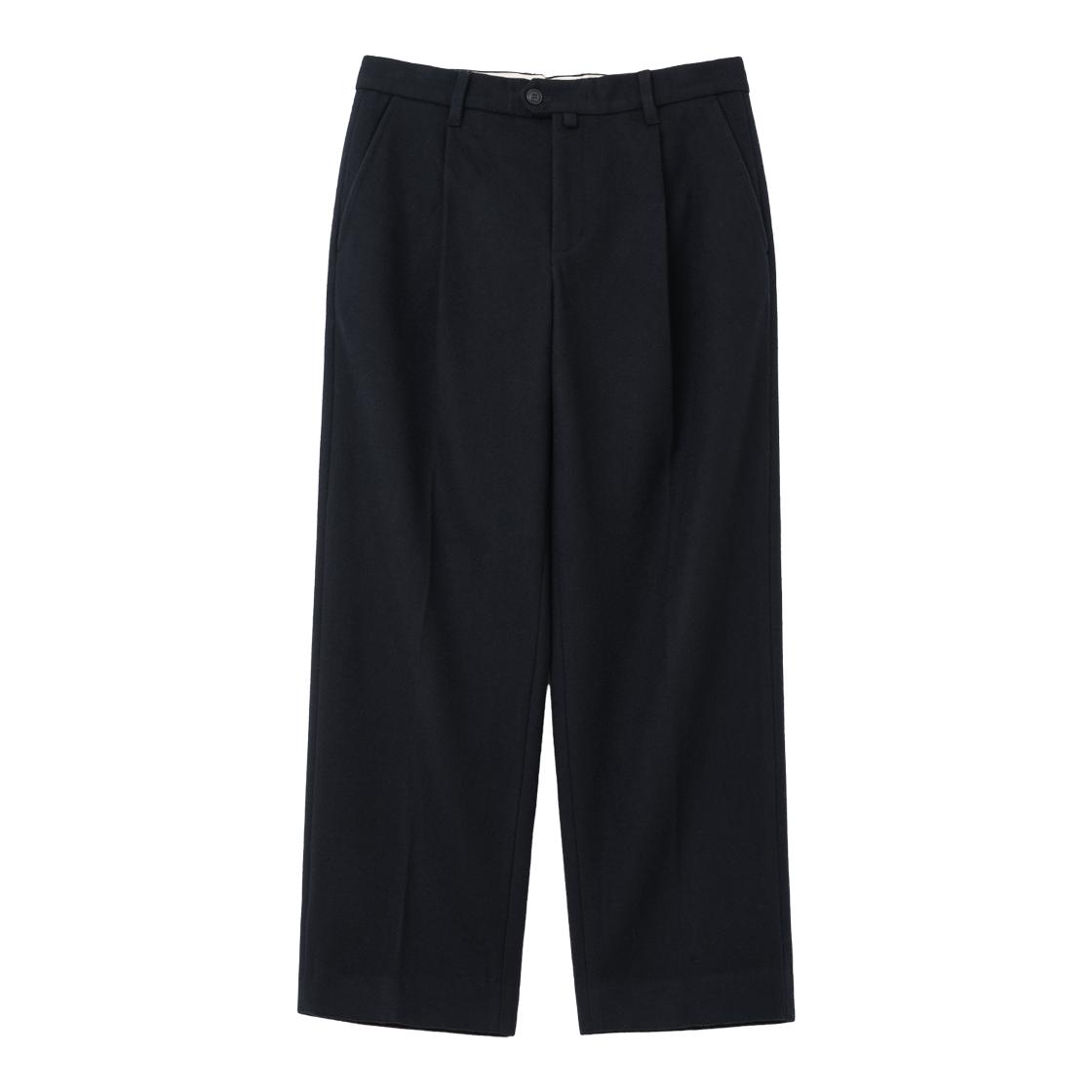 UB2599PT243MDV Uniform Bridge Wool One Tuck Cropped Slacks Navy