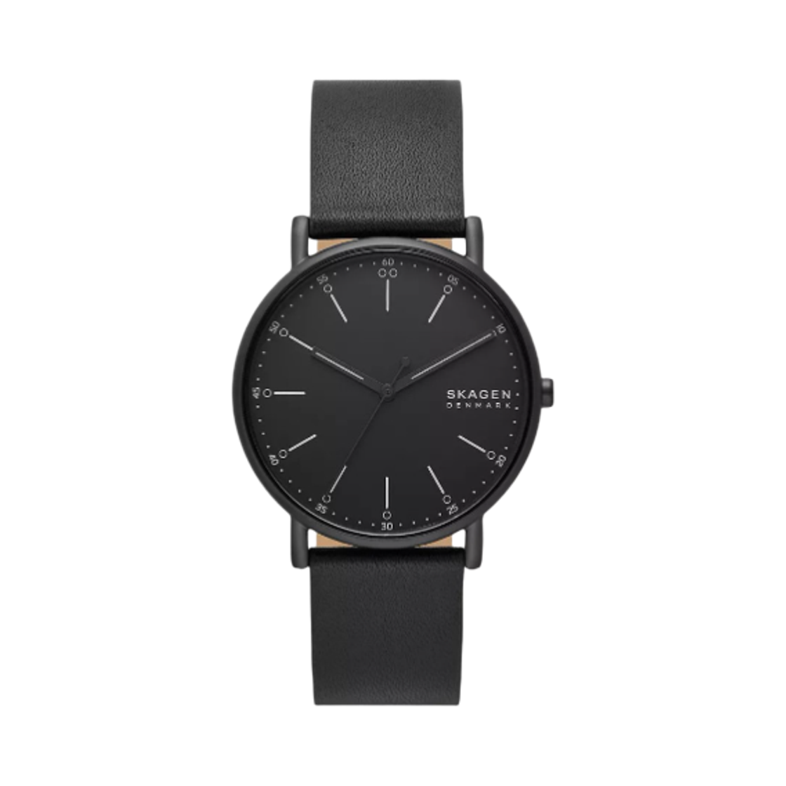 스카겐 시그니쳐 쿼츠 쓰리핸드 40mm 레더 블랙(Skagen Signature Quartz Three-Hand 40mm Leather Black)
