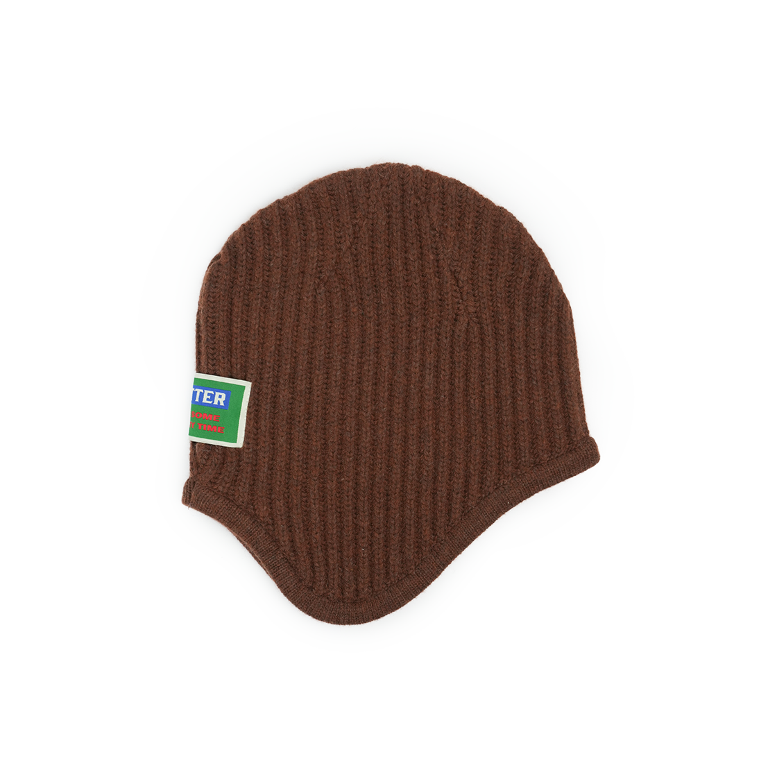 P0000BEQ Greenbutter Merino Wool Earflap Beanie Brown