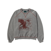 Undermycar 25FW Silent Over All Griffin VTG Crewneck Melange Gray