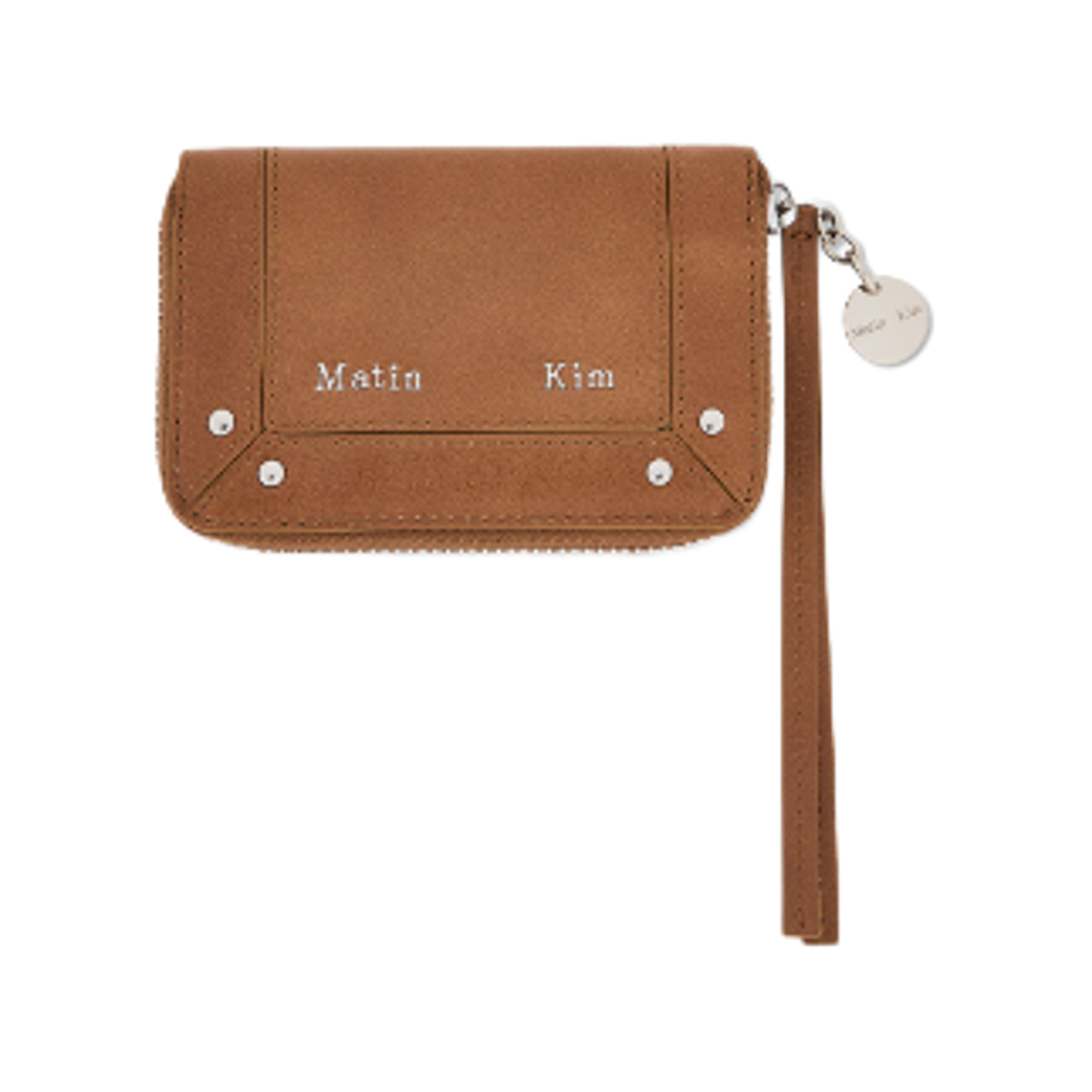 MK2500WL025VCA Matin Kim Steel Logo Rivet Compact Wallet Camel