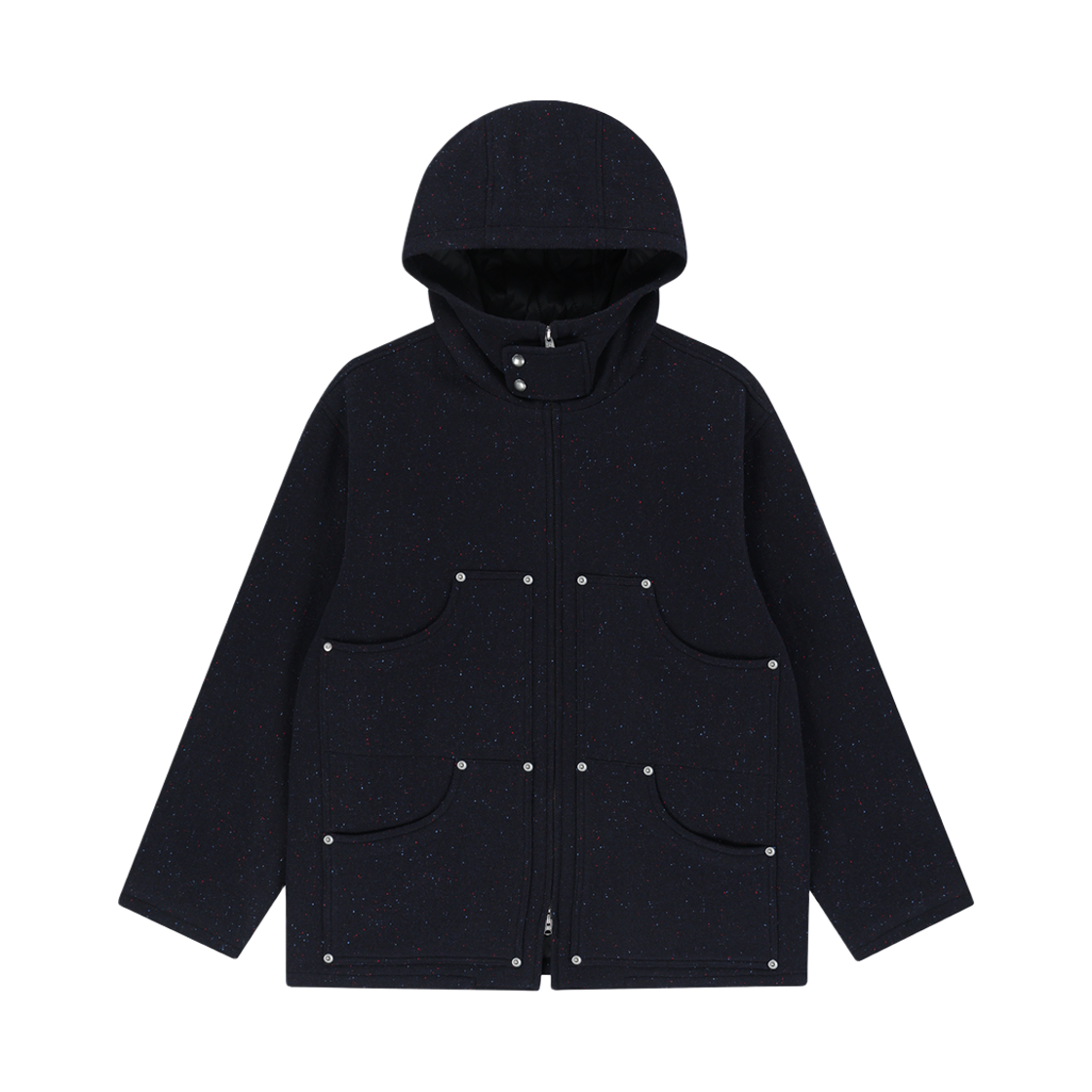 예스아이씨 후드 울 집업 코트 네이비(YESEYESEE Hooded Wool Zip Coat Navy)