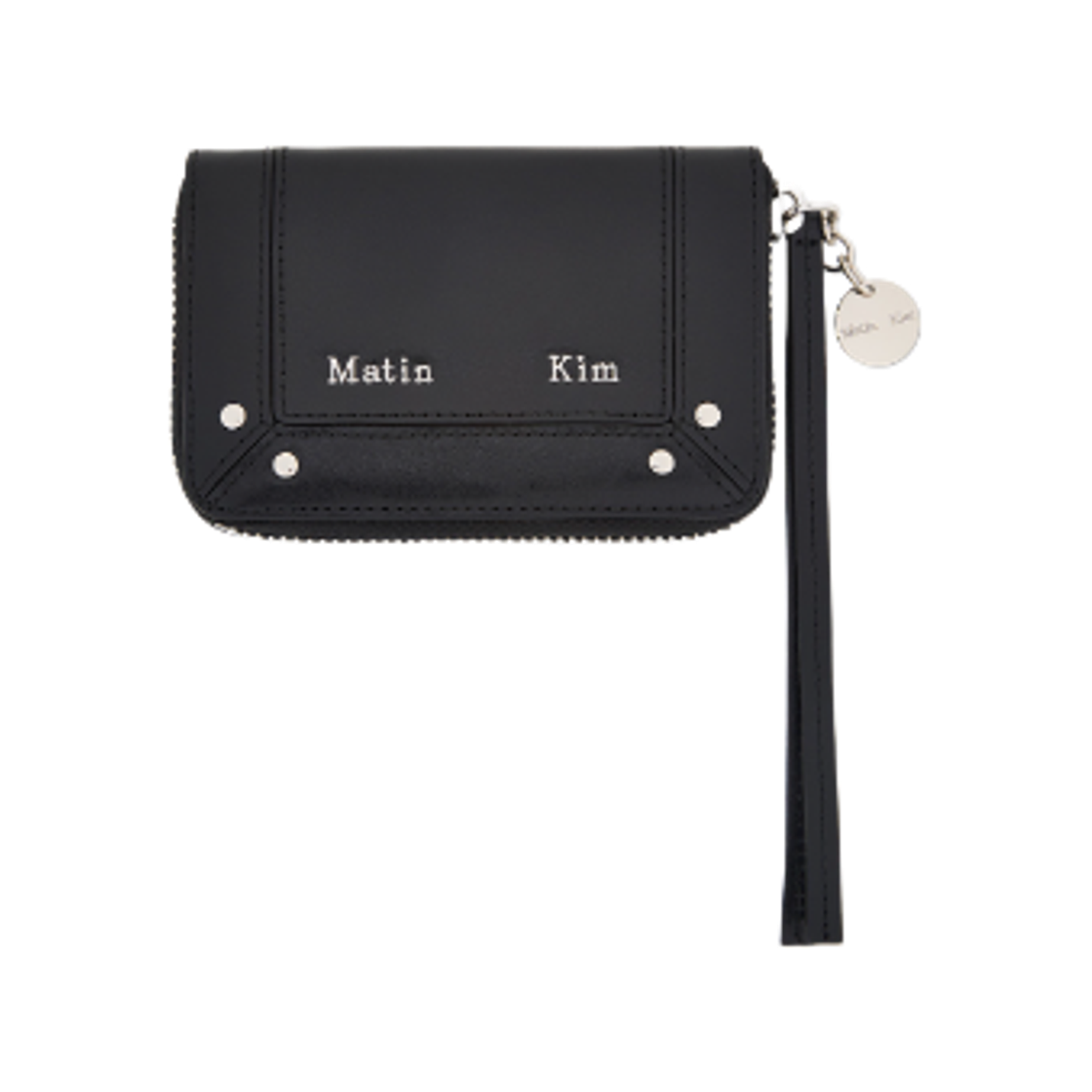 MK2500WL025VBB Matin Kim Steel Logo Rivet Compact Wallet Black