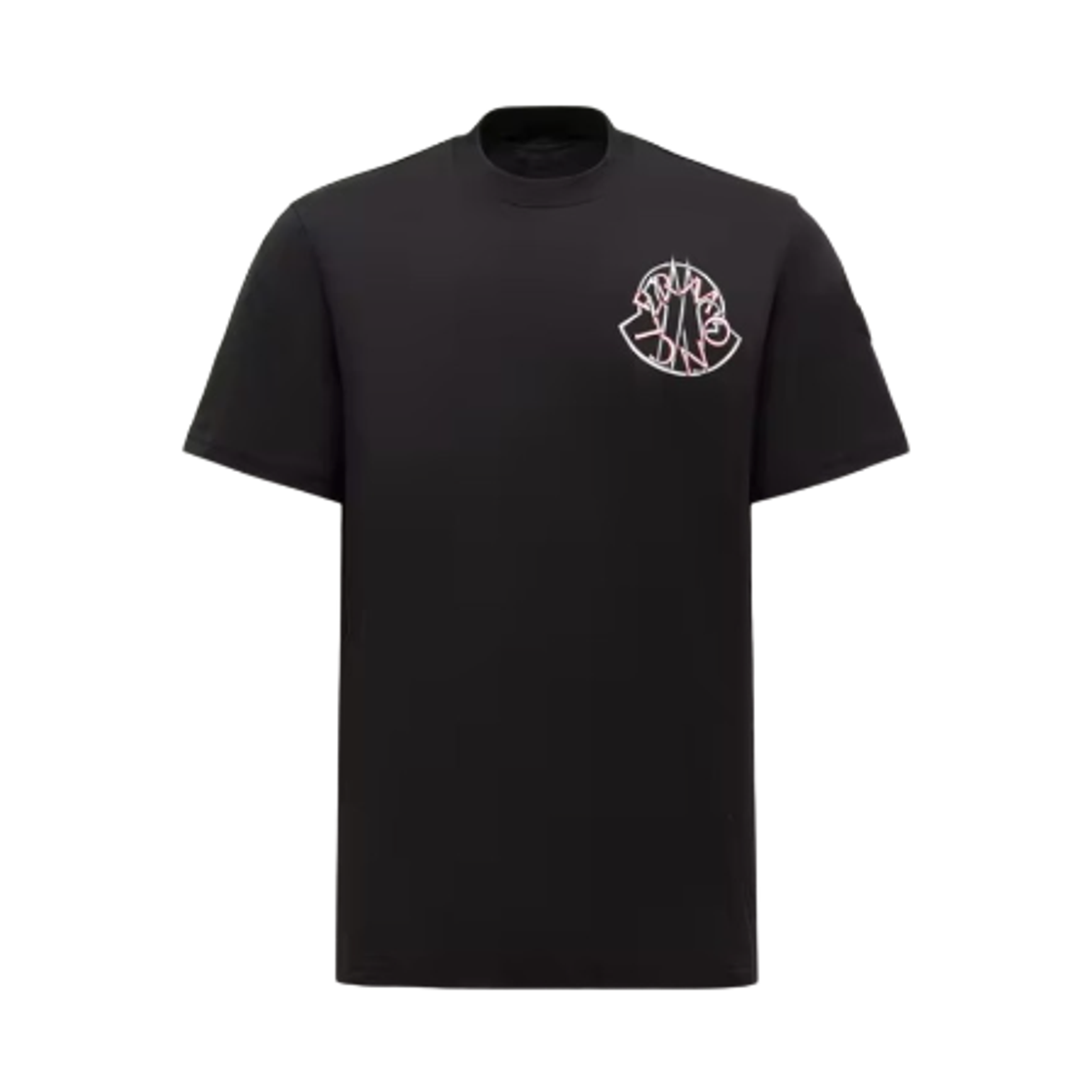 K2-091-8C00045-89AJS-998 Moncler Overlapped Logo Cotton T-Shirt Black - 25FW