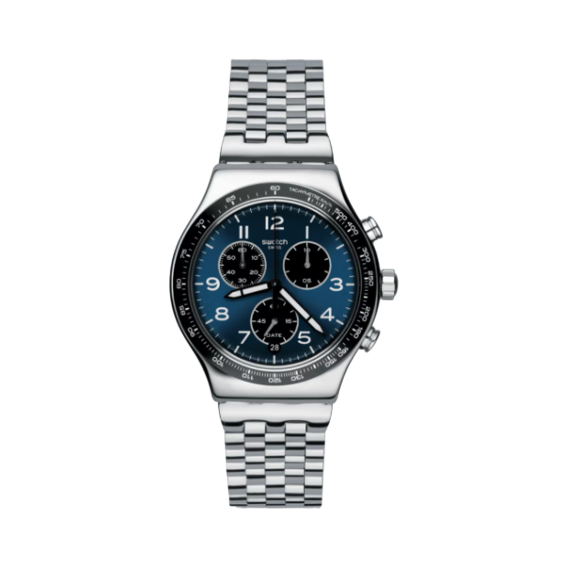 YVS423GC Swatch Boxengasse 43mm Quartz Silver Blue