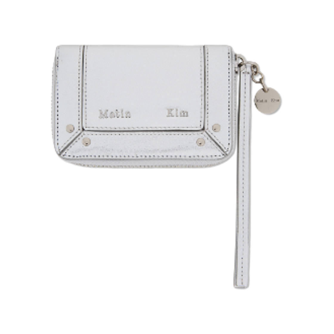 MK2500WL025VSV Matin Kim Steel Logo Rivet Compact Wallet Silver