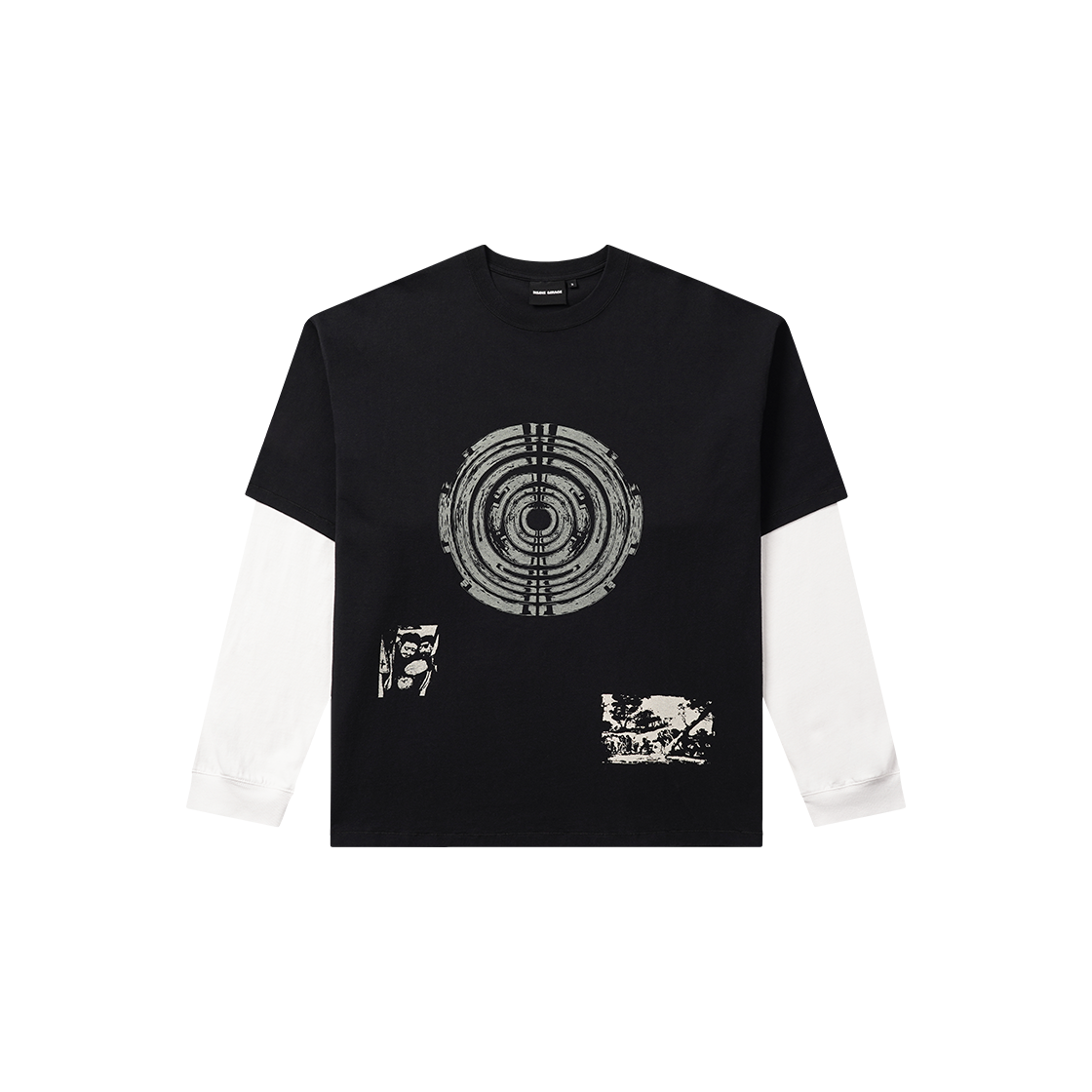 인세인개러지 인세인 펜타그램 레이어드 롱 슬리브 - 워시드 블랙