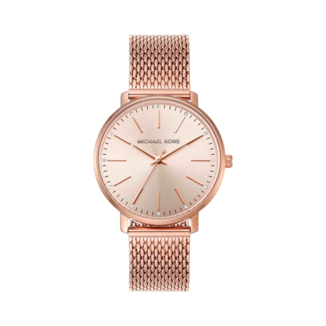 (W) 마이클 코어스 파이퍼 쿼츠 쓰리핸드 38mm 스테인리스 스틸 로즈 골드((W) Michael Kors Pyper Quartz Three-Hand 38mm Stainless Steel Rose Gold)