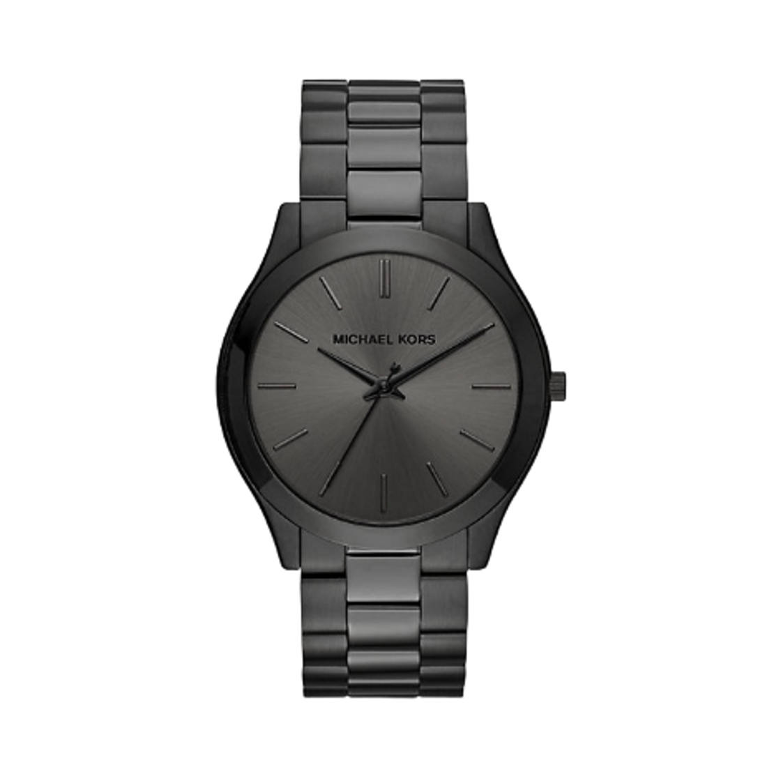 마이클 코어스 오버사이즈드 슬림 런웨이 쿼츠 쓰리핸드 42mm 워치 스테인리스 스틸 블랙(Michael Kors Oversized Slim Runway Quartz Three-Hand 42mm Watch Stainless Steel Black)