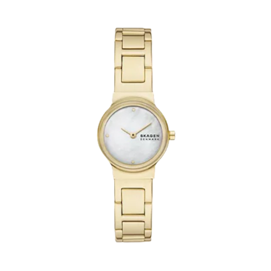 스카겐 프레자 릴리 쿼츠 투핸드 26mm 마더 오브 펄 스테인리스 스틸 골드(Skagen Freja Lille Quartz Two-Hand 26mm Mother of Pearl Stainless Steel Gold)