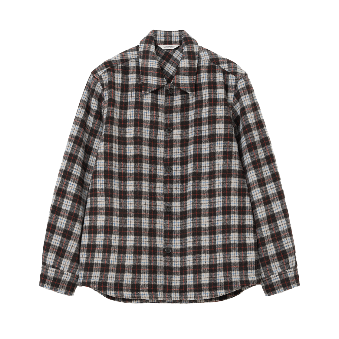 UB2599SH244MDB Uniform Bridge Wool Heavy Check Shirt Brown