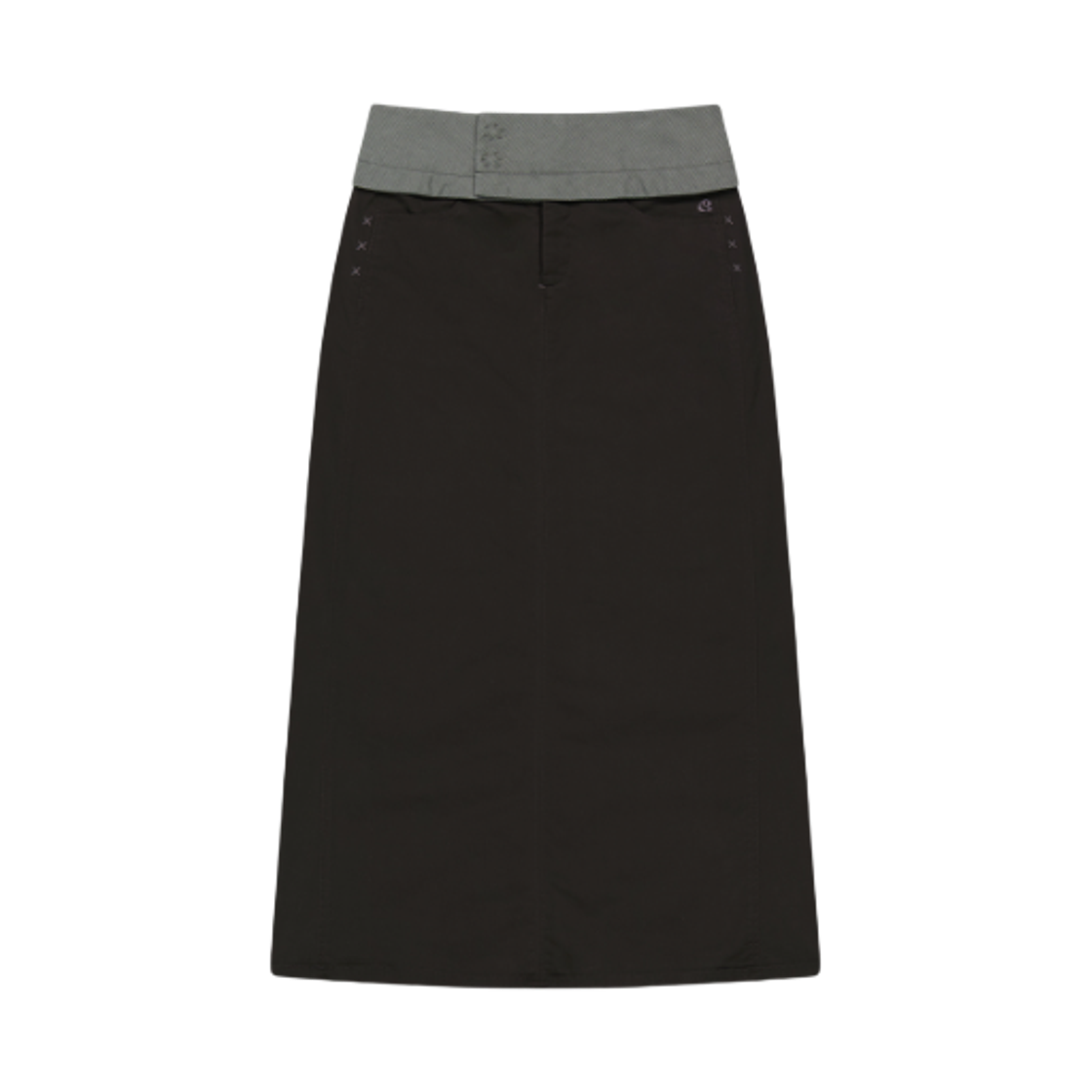 (W) 코이세이오 웨이스트 패널 스커트 웜 그레이((W) Coyseio Waist Panel Skirt Warm Grey) - 1