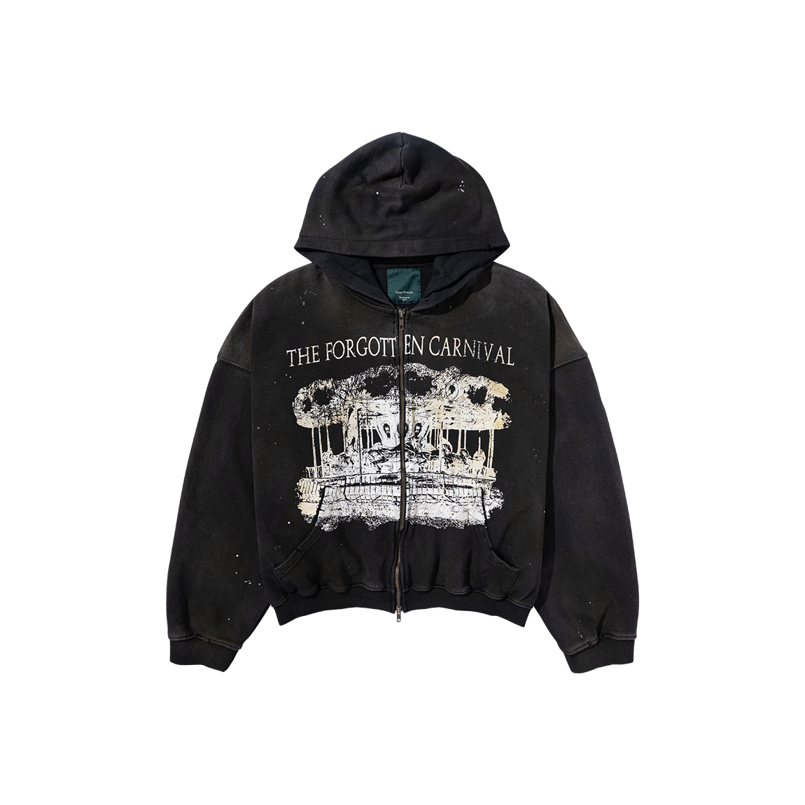 언더마이카 25FW 루인드 메리 고 라운드 빈티지 집업 후디 블랙(Undermycar 25FW Ruined Merry Go Round VTG Zipped Hoodie Black)