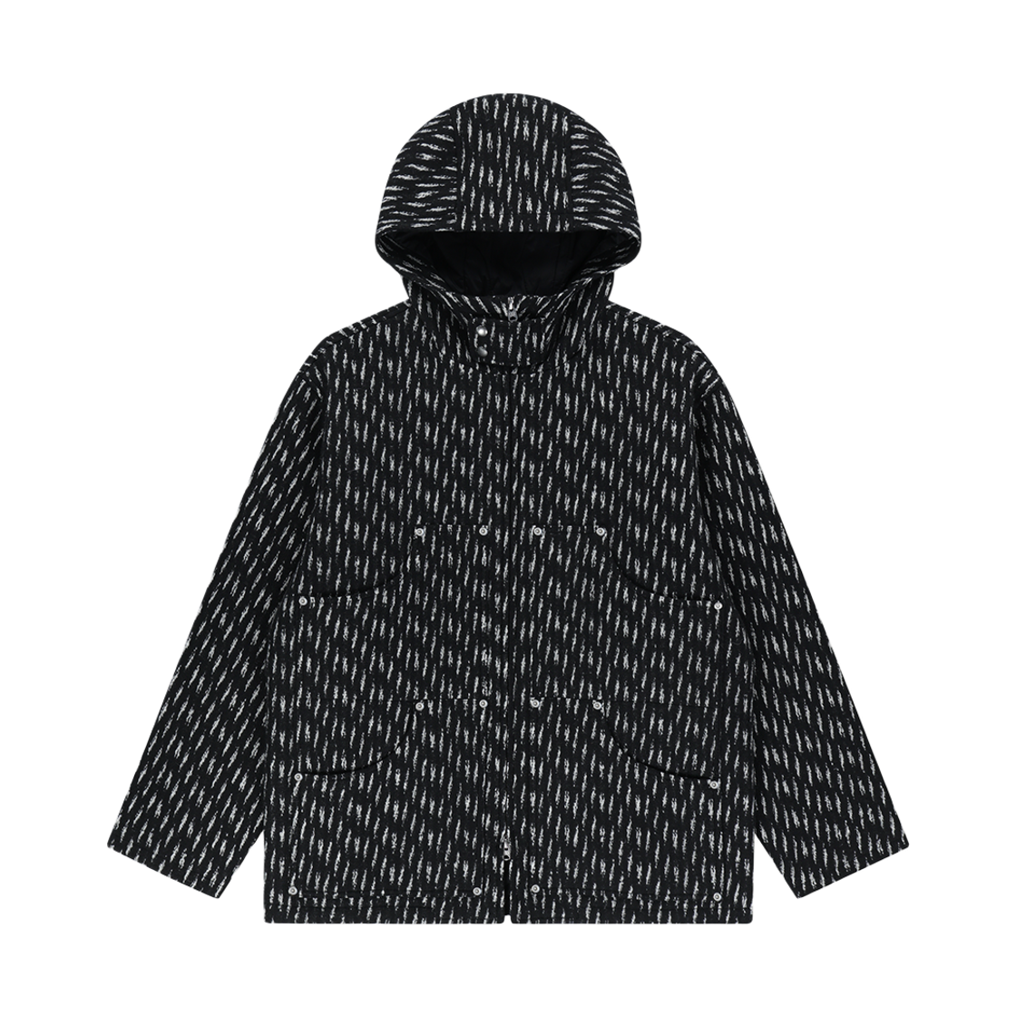 YS253AOWHL01BLK YESEYESEE Hooded Wool Zip Coat Black