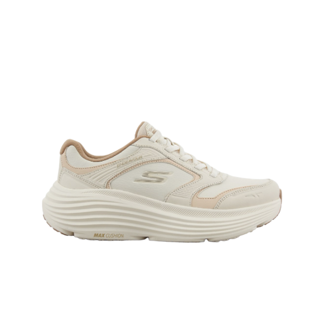 (W) 스케쳐스 맥스 쿠셔닝 엔데버 오프 화이트((W) Skechers Max Cushioning Endeavour Off White)