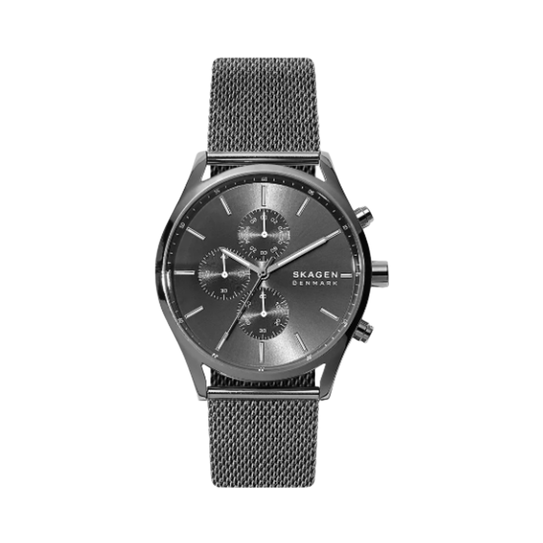 스카겐 홀스트 쿼츠 크로노그래프 42mm 스테인리스 스틸 메쉬 차콜(Skagen Holst Quartz Chronograph 42mm Stainless Steel Mesh Charcoal)