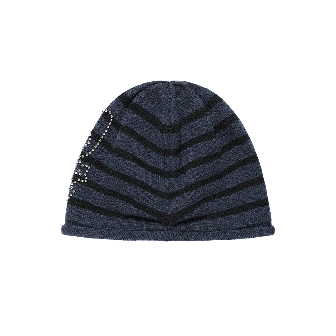 카비시 스컬 캣 스트라이프 비니 네이비(CAVISH Skull Cat Striped Beanie Navy) - 2
